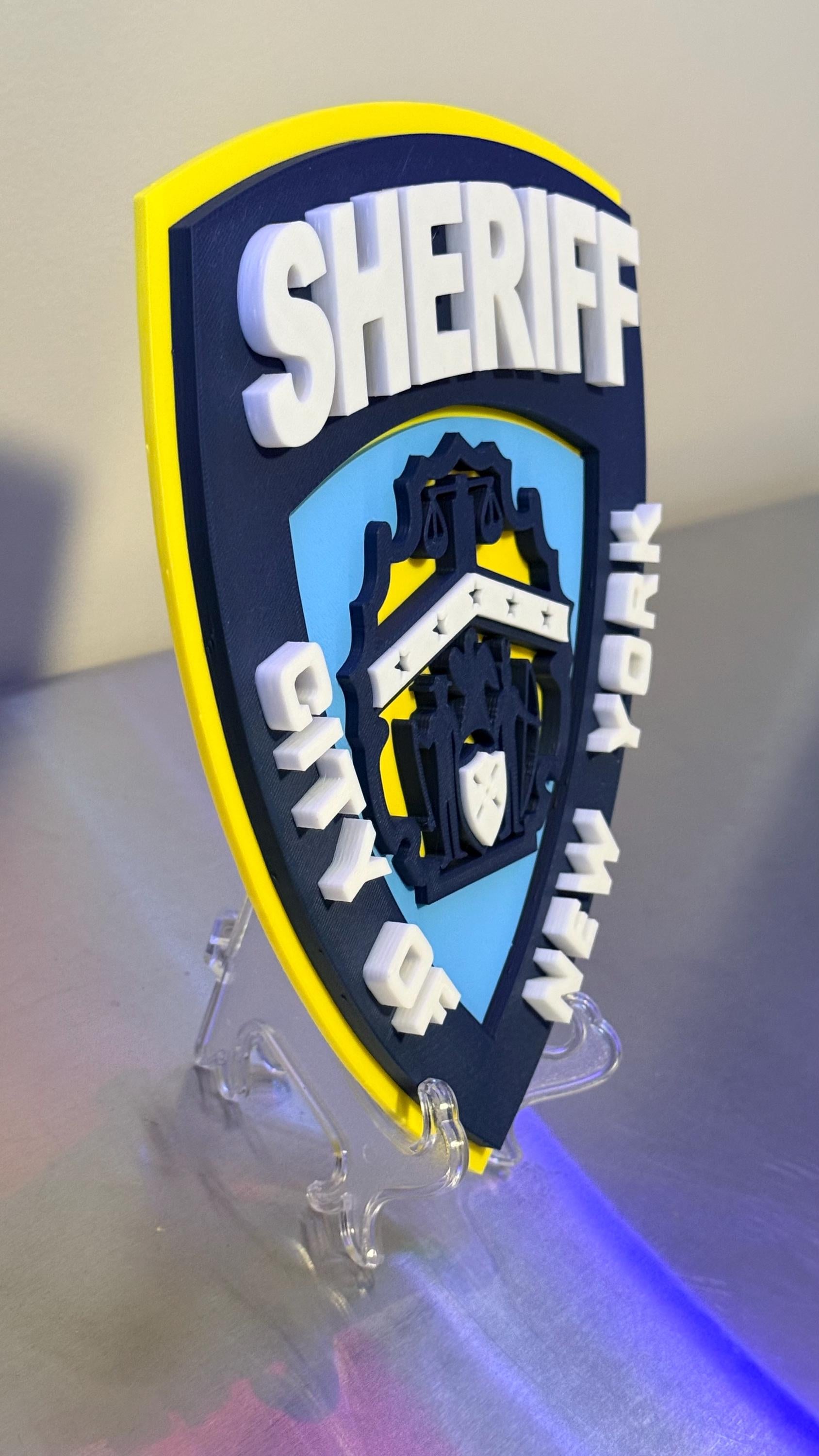 New York City Sheriff 3D Embossed Display Plaque: NYC Sheriff Wall Art