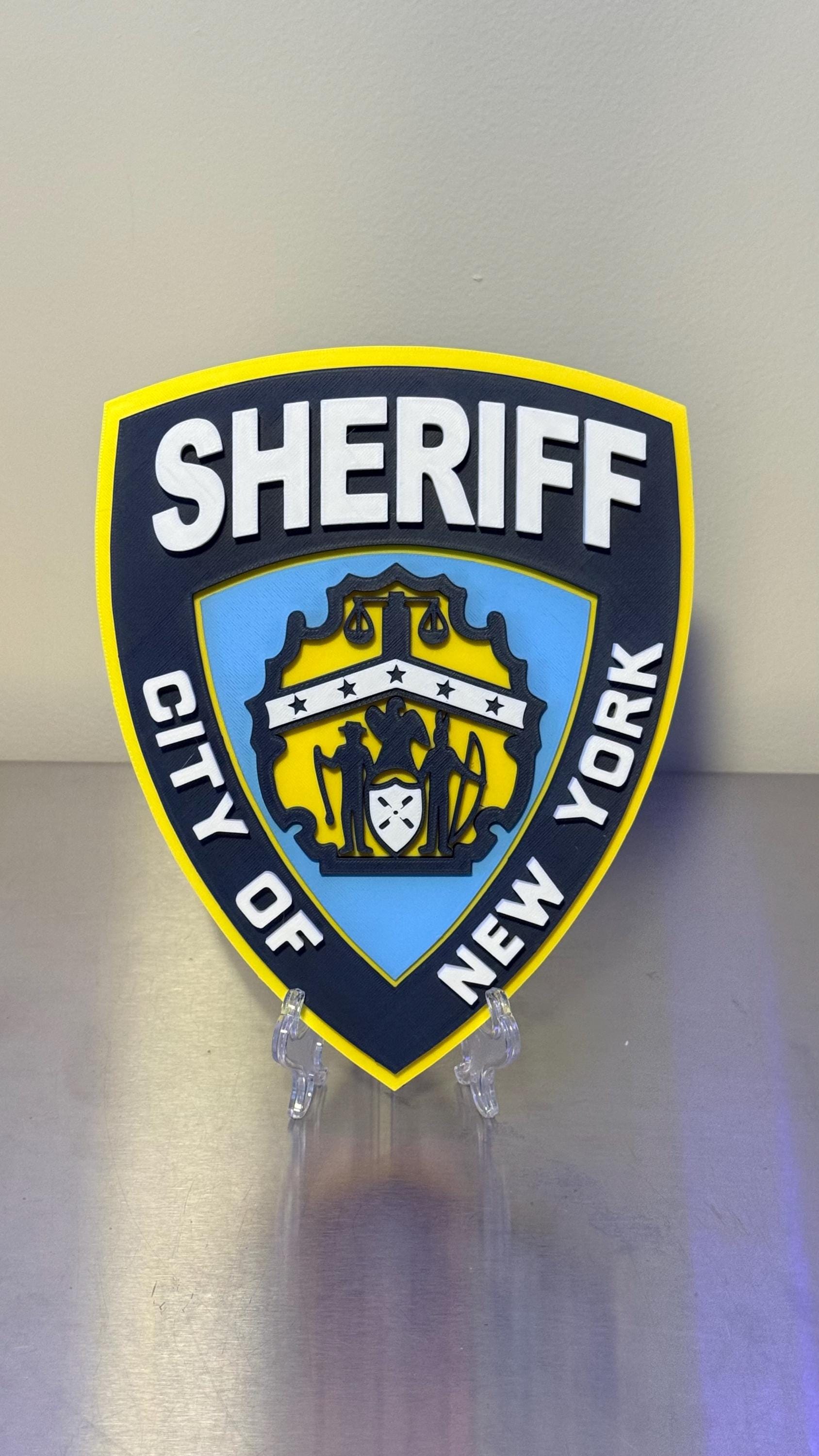 New York City Sheriff 3D Embossed Display Plaque: NYC Sheriff Wall Art