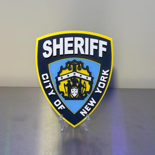 New York City Sheriff 3D Embossed Display Plaque: NYC Sheriff Wall Art