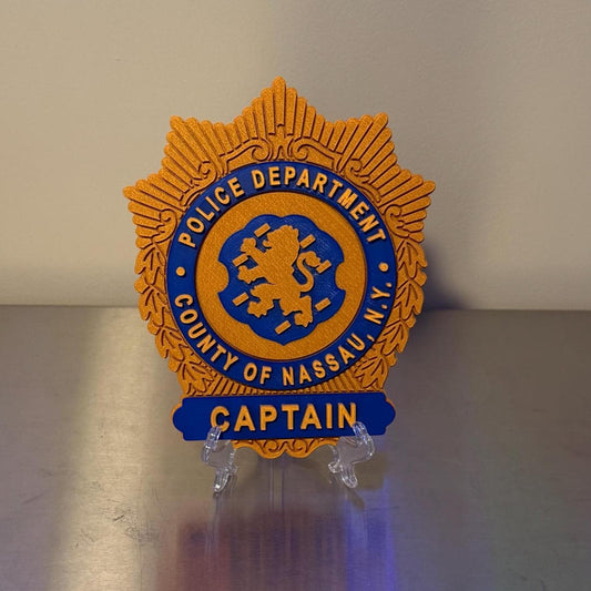 Nassau County Police Captain Shield 3D Display Plaque NY Police Gift New York