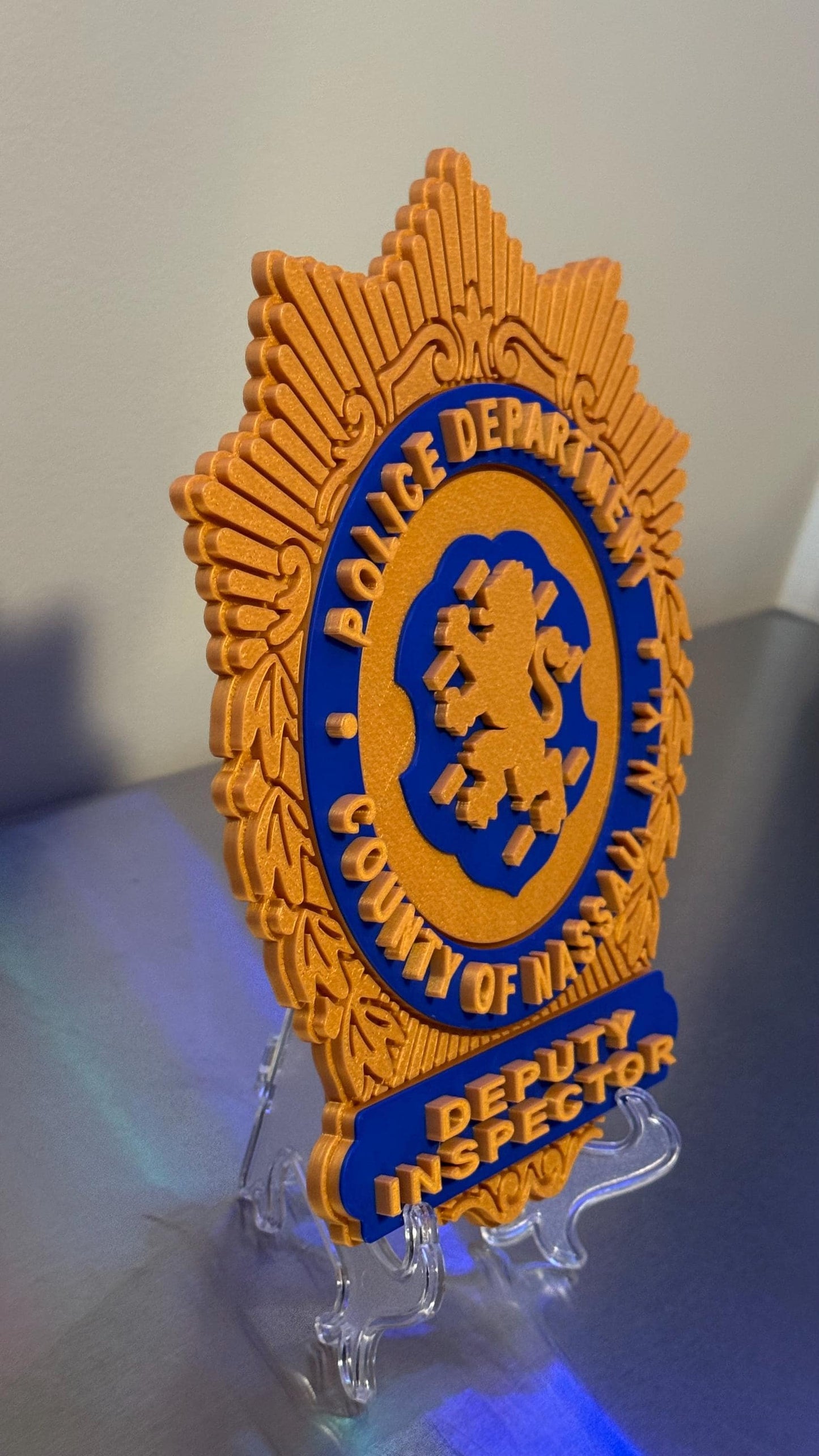 Nassau County Police Deputy Inspector Shield 3D Display Plaque NY Police Gift New York