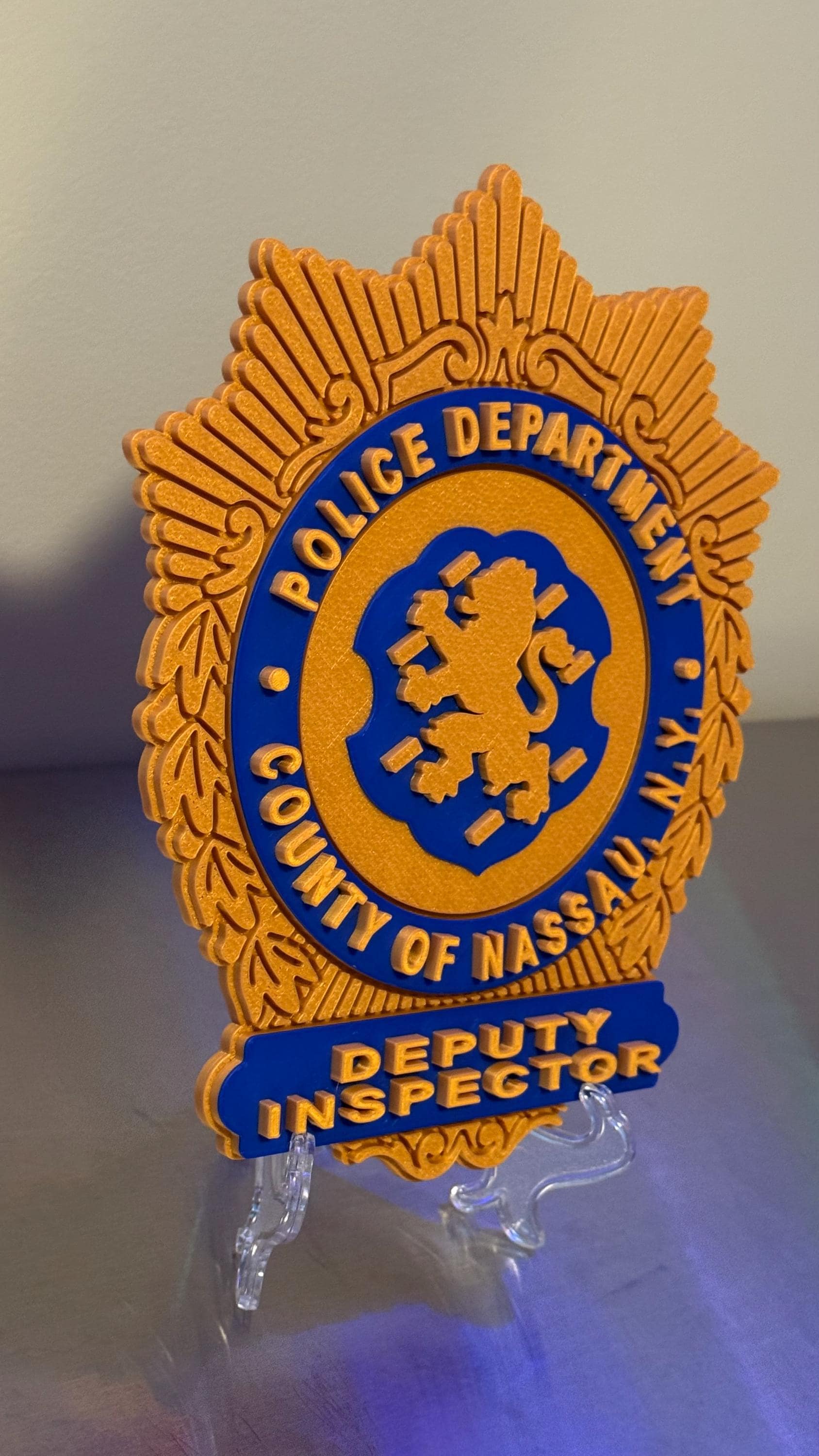 Nassau County Police Deputy Inspector Shield 3D Display Plaque NY Police Gift New York