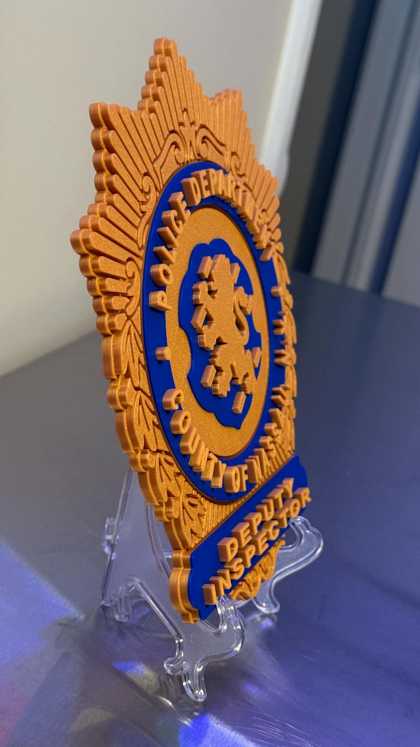 Nassau County Police Deputy Inspector Shield 3D Display Plaque NY Police Gift New York