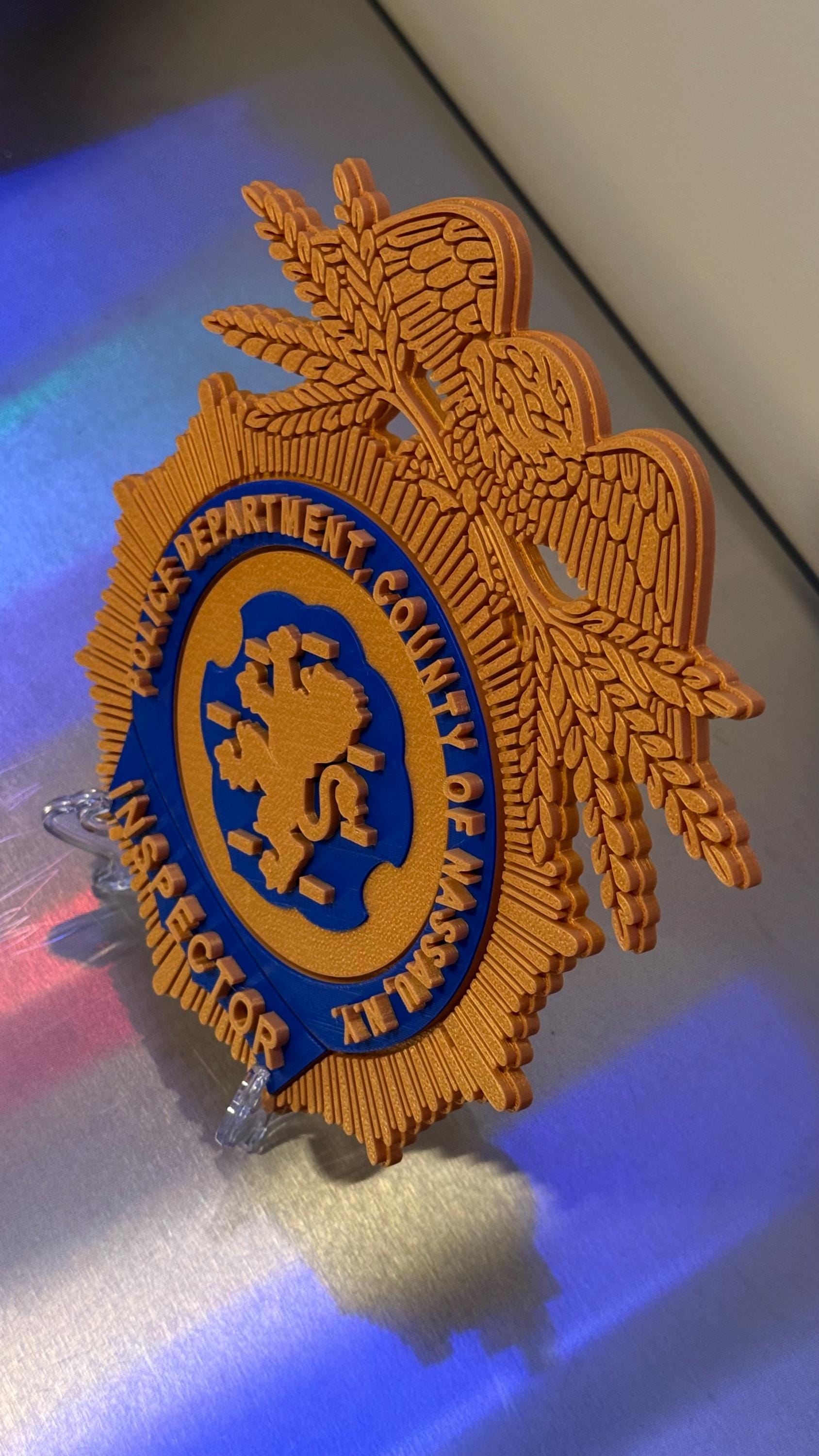 Nassau County Police Deputy Inspector Shield 3D Display Plaque NY Police Gift New York