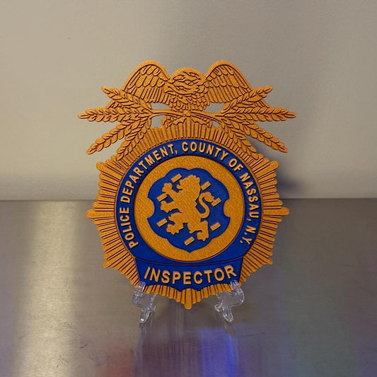 Nassau County Police Inspector Shield 3D Display Plaque NY Police Gift New York