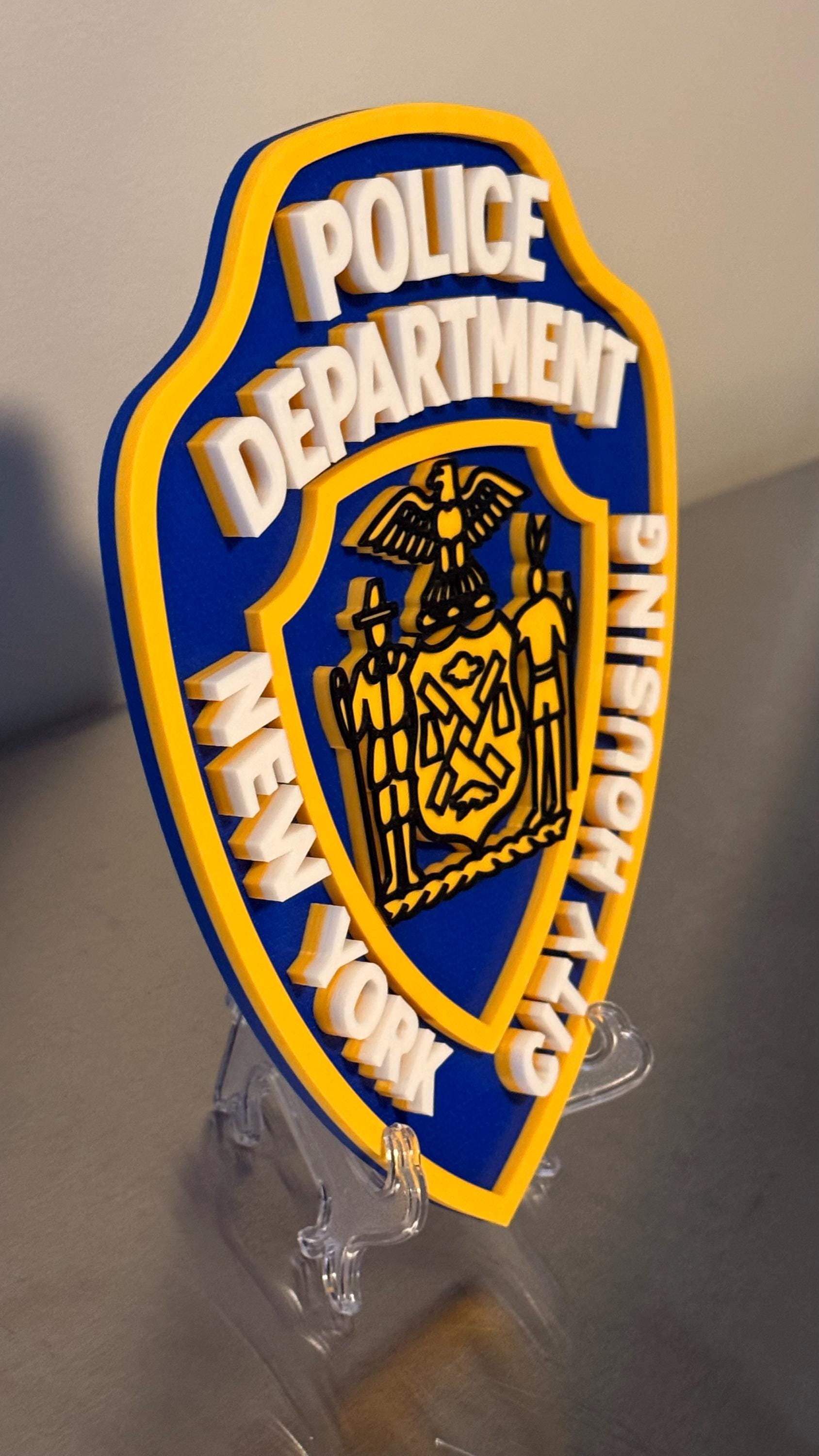 New York City Housing Police 3D Embossed Display Plaque: NYC Police Department Wall Art