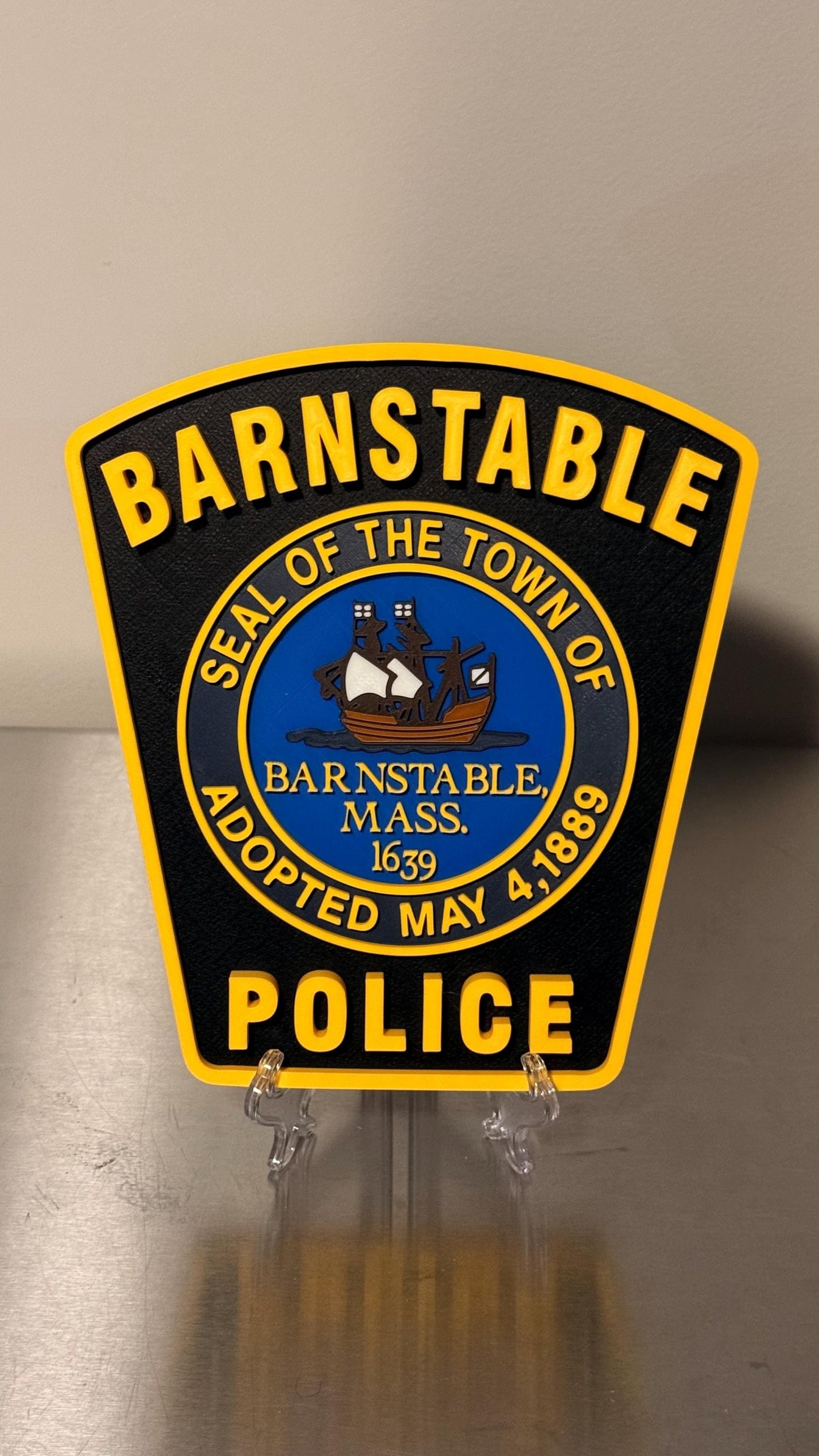 Barnstable Police Department MA 3D Plaque : Wall or Shelf Display Massachusetts