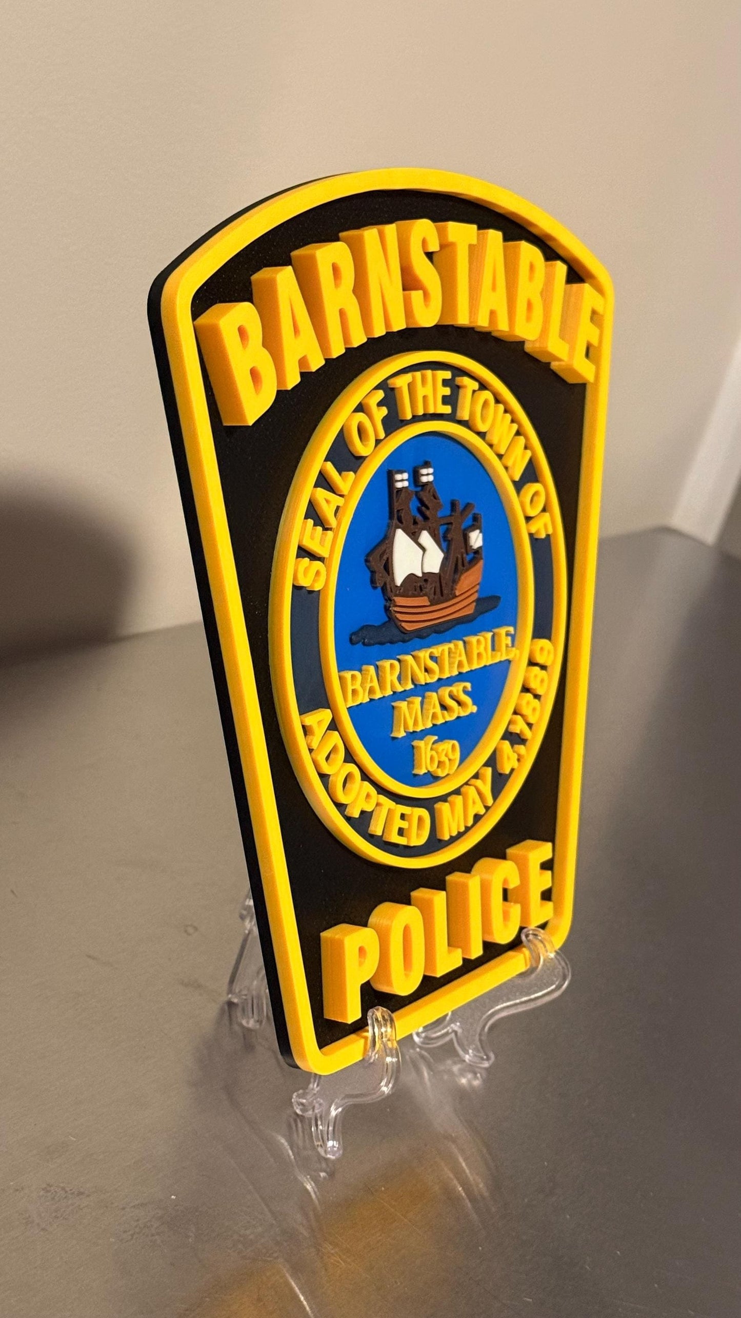 Barnstable Police Department MA 3D Plaque : Wall or Shelf Display Massachusetts
