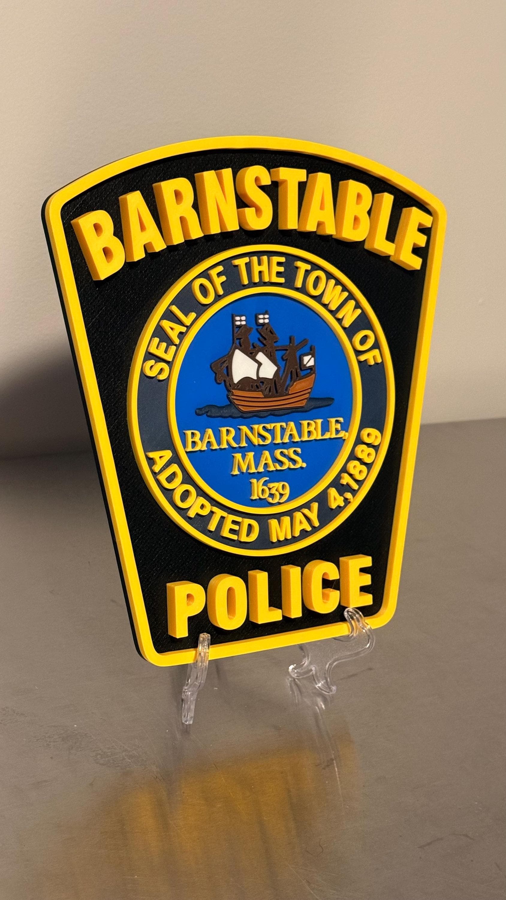Barnstable Police Department MA 3D Plaque : Wall or Shelf Display Massachusetts