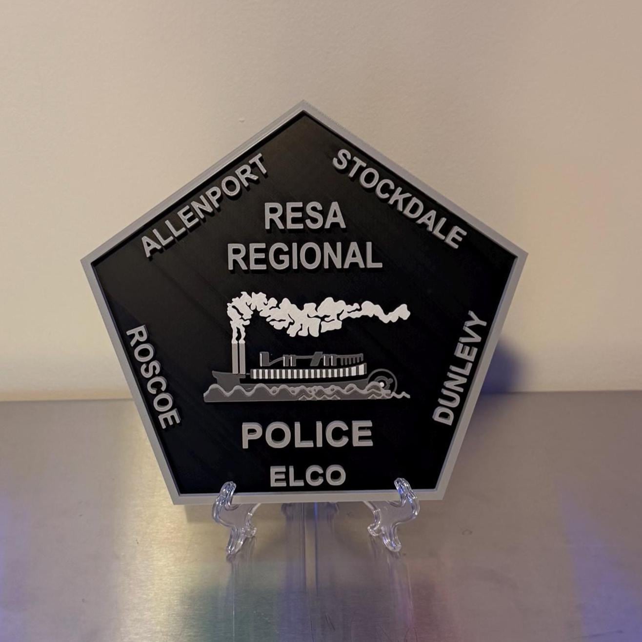 Resa Regional Police Plaque: First Responder Wall Art Pennsylvania