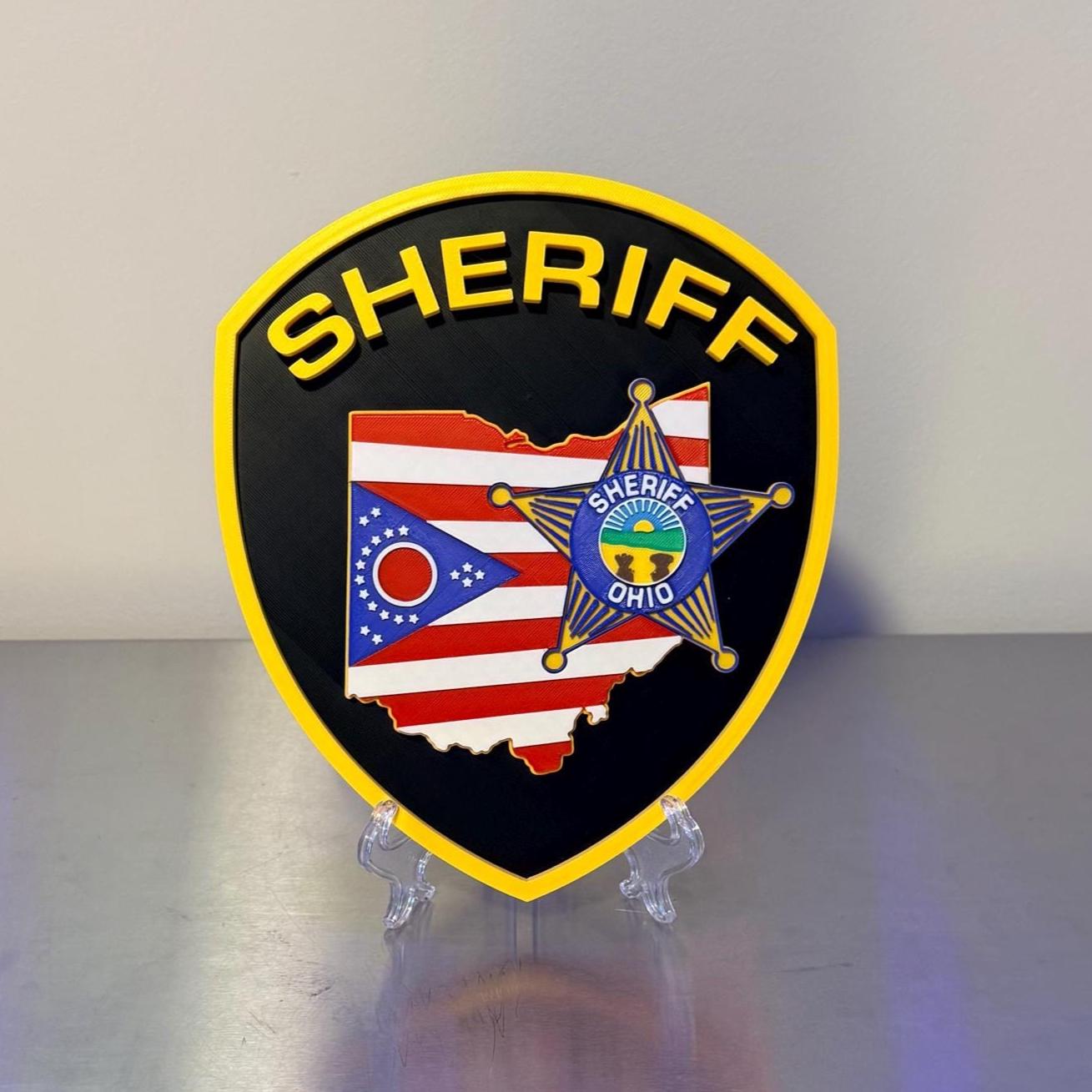Ohio Sheriff 3D Embossed Display Plaque: First Responder Wall Art