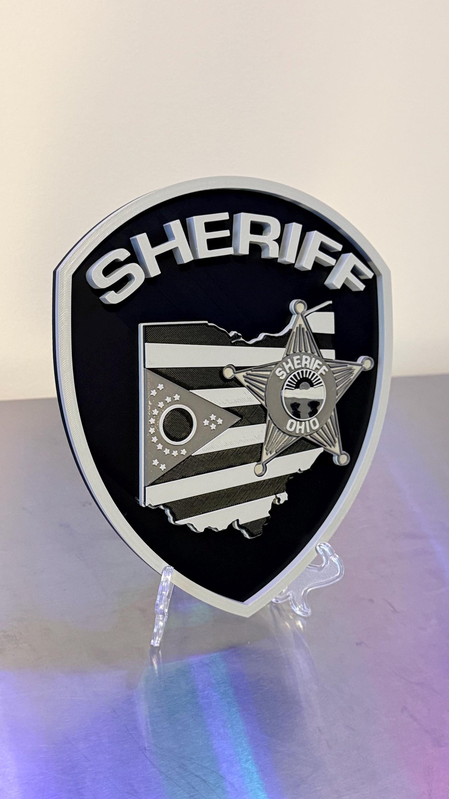 Ohio Sheriff 3D Embossed Display Plaque: First Responder Wall Art