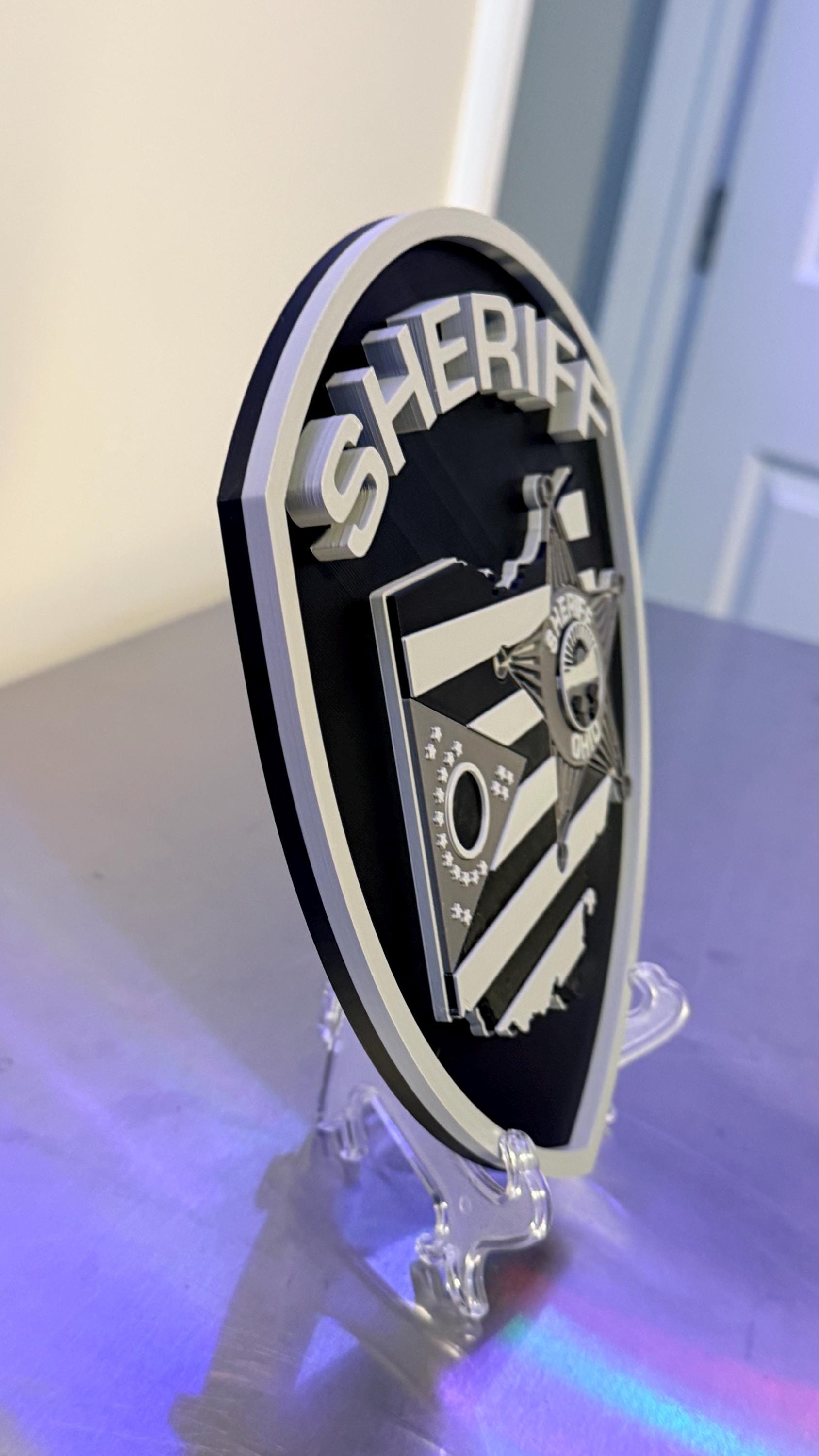 Ohio Sheriff 3D Embossed Display Plaque: First Responder Wall Art