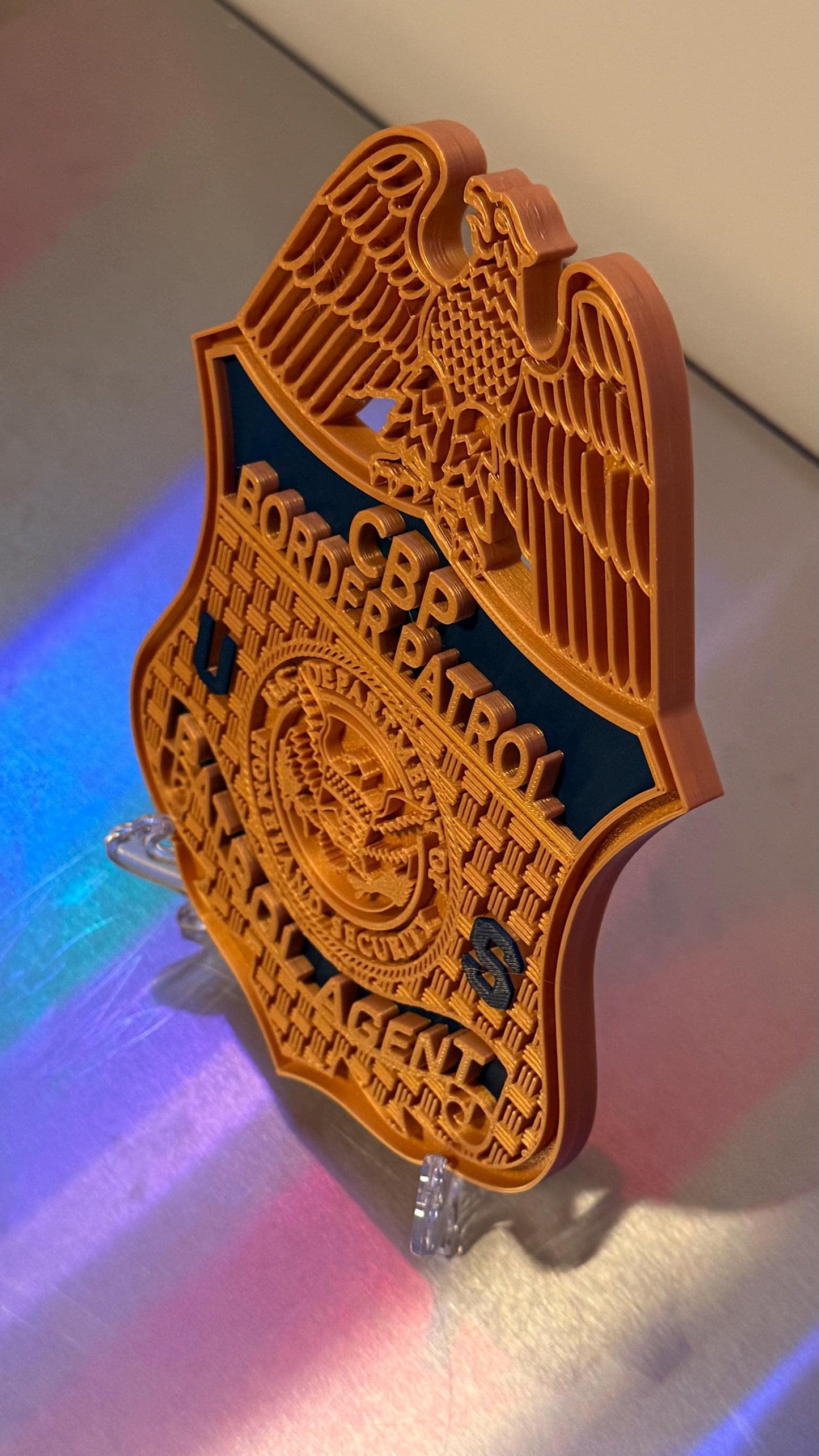 CBP Border Patrol Badge Display: 3D Embossed Police Plaque - Customs Border Patrol Homeland Government