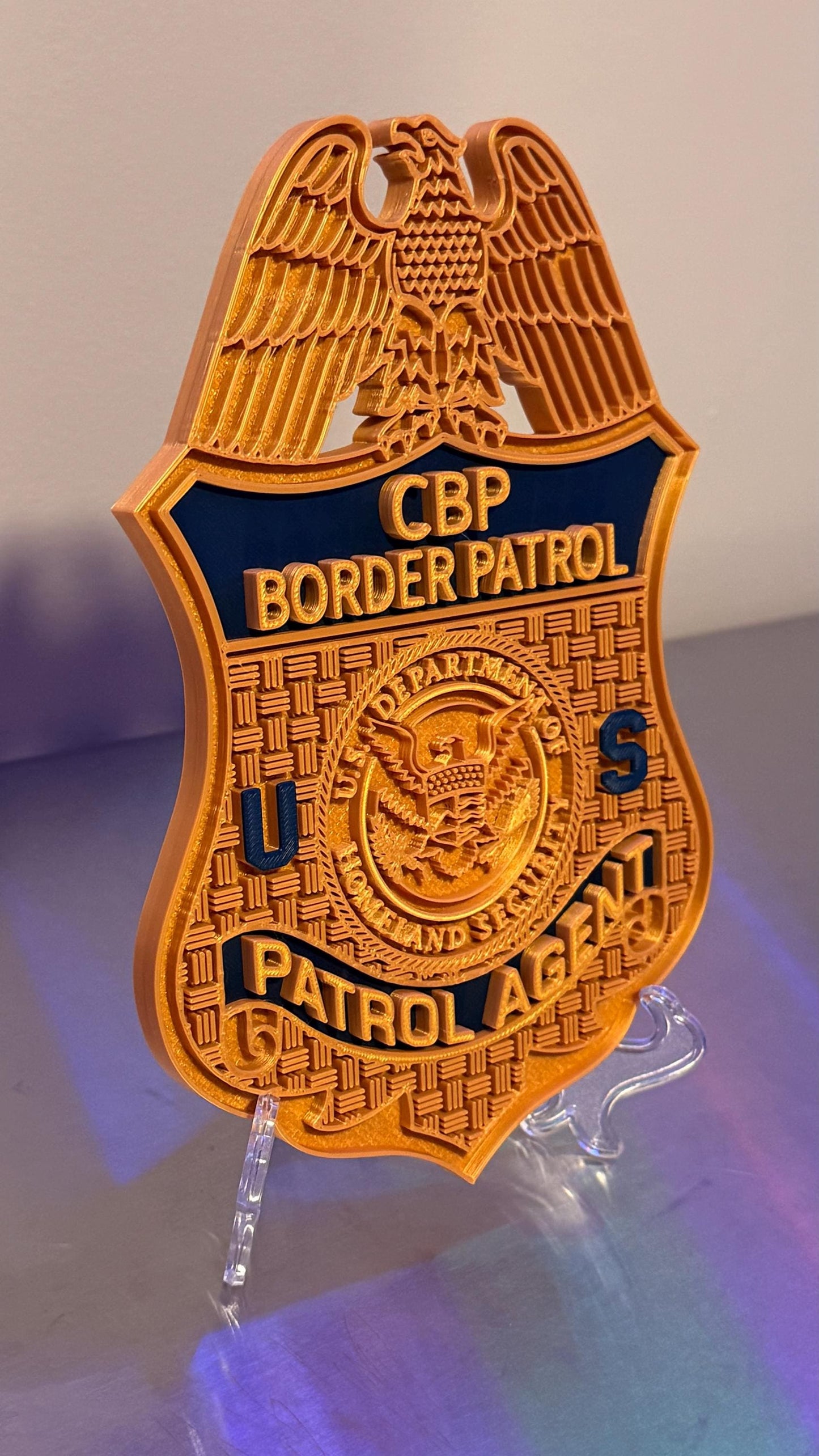 CBP Border Patrol Badge Display: 3D Embossed Police Plaque - Customs Border Patrol Homeland Government
