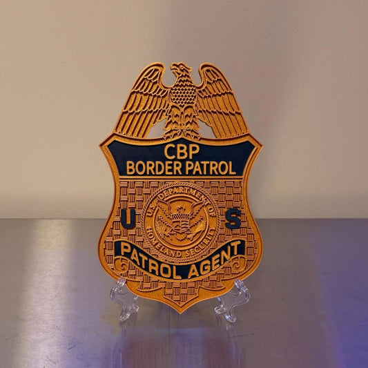 CBP Border Patrol Badge Display: 3D Embossed Police Plaque - Customs Border Patrol Homeland Government