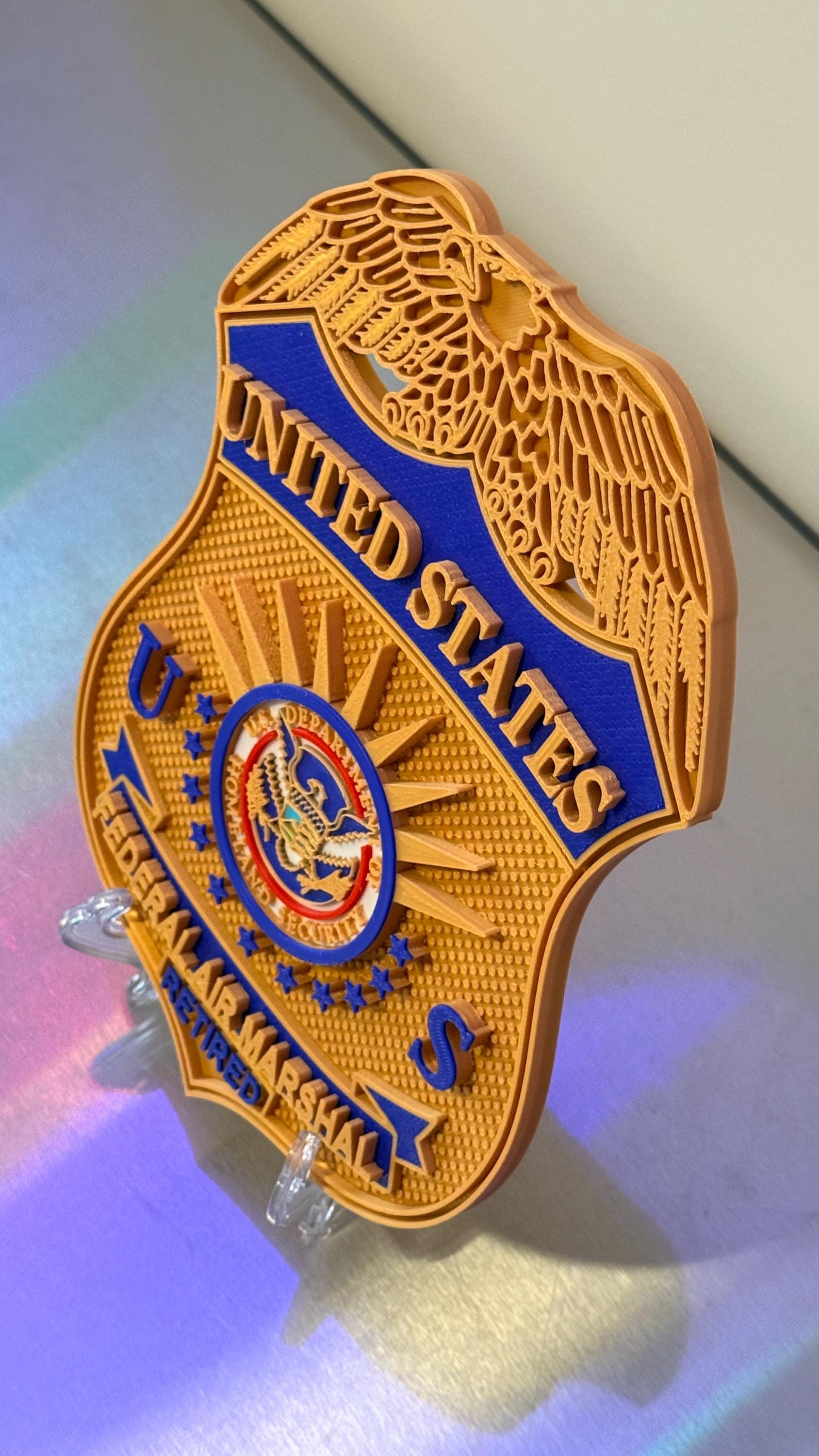 Federal Air Marshal 3D Badge Display Plaque Government Homeland Security Law Enforcement Officer Gift