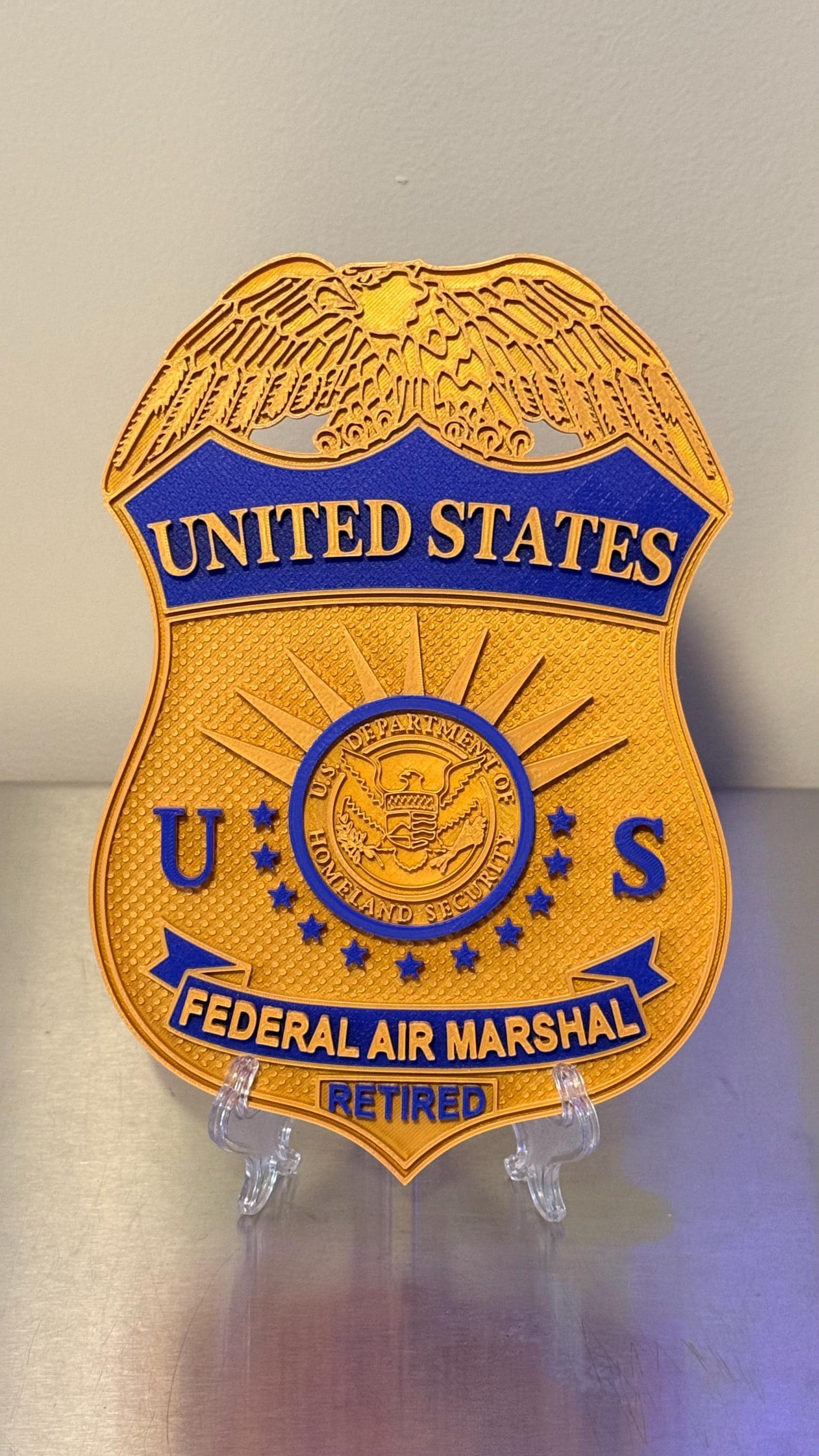 Federal Air Marshal 3D Badge Display Plaque Government Homeland Security Law Enforcement Officer Gift