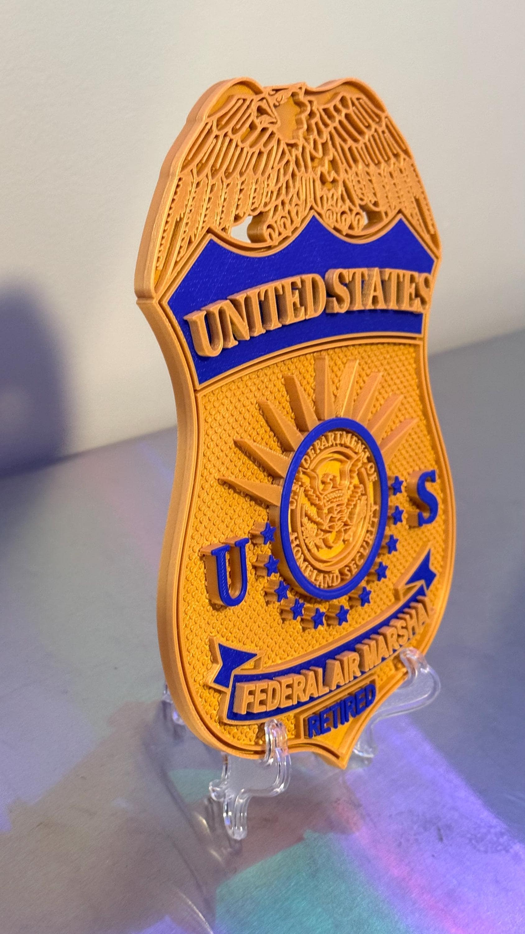 Federal Air Marshal 3D Badge Display Plaque Government Homeland Security Law Enforcement Officer Gift