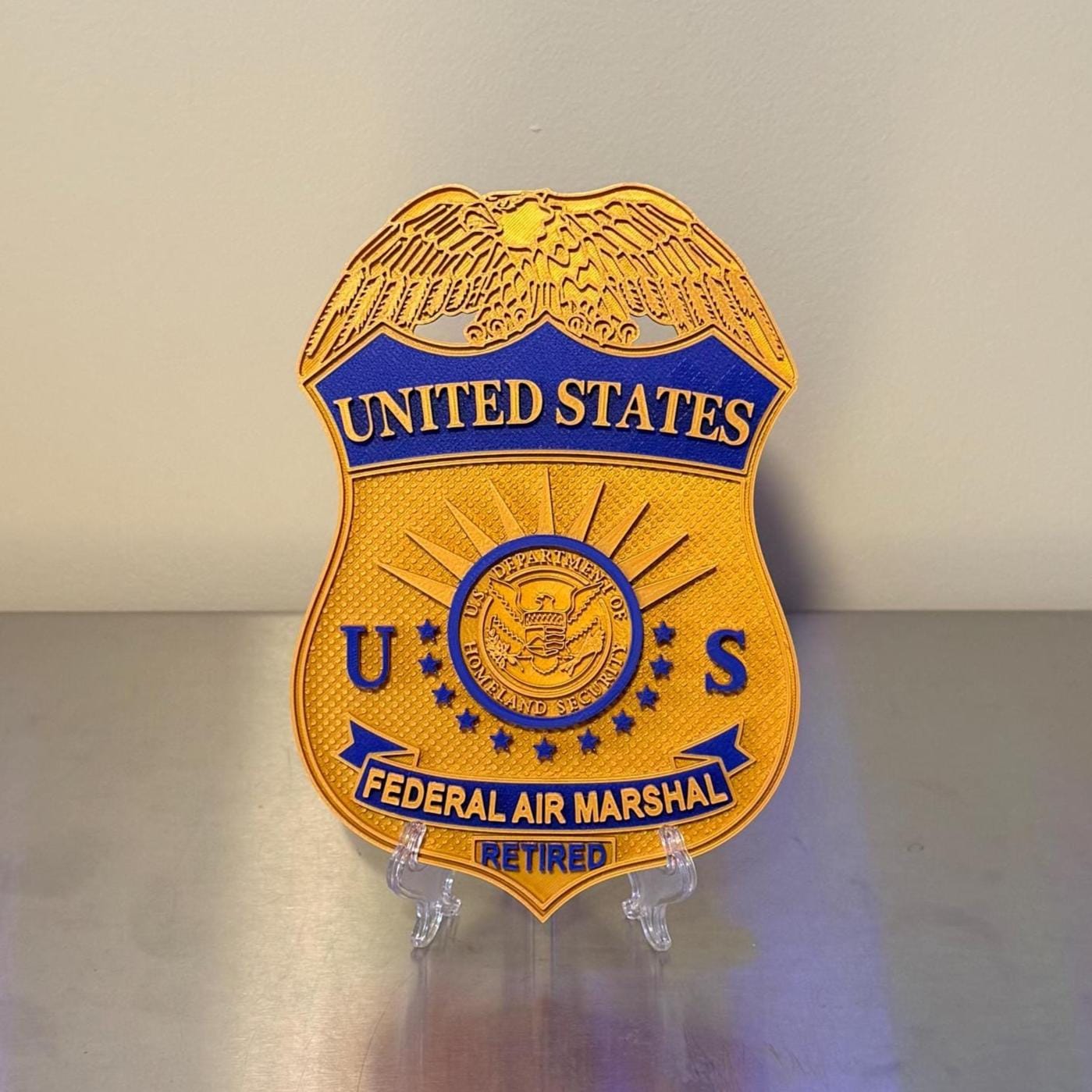 Federal Air Marshal 3D Badge Display Plaque Government Homeland Security Law Enforcement Officer Gift