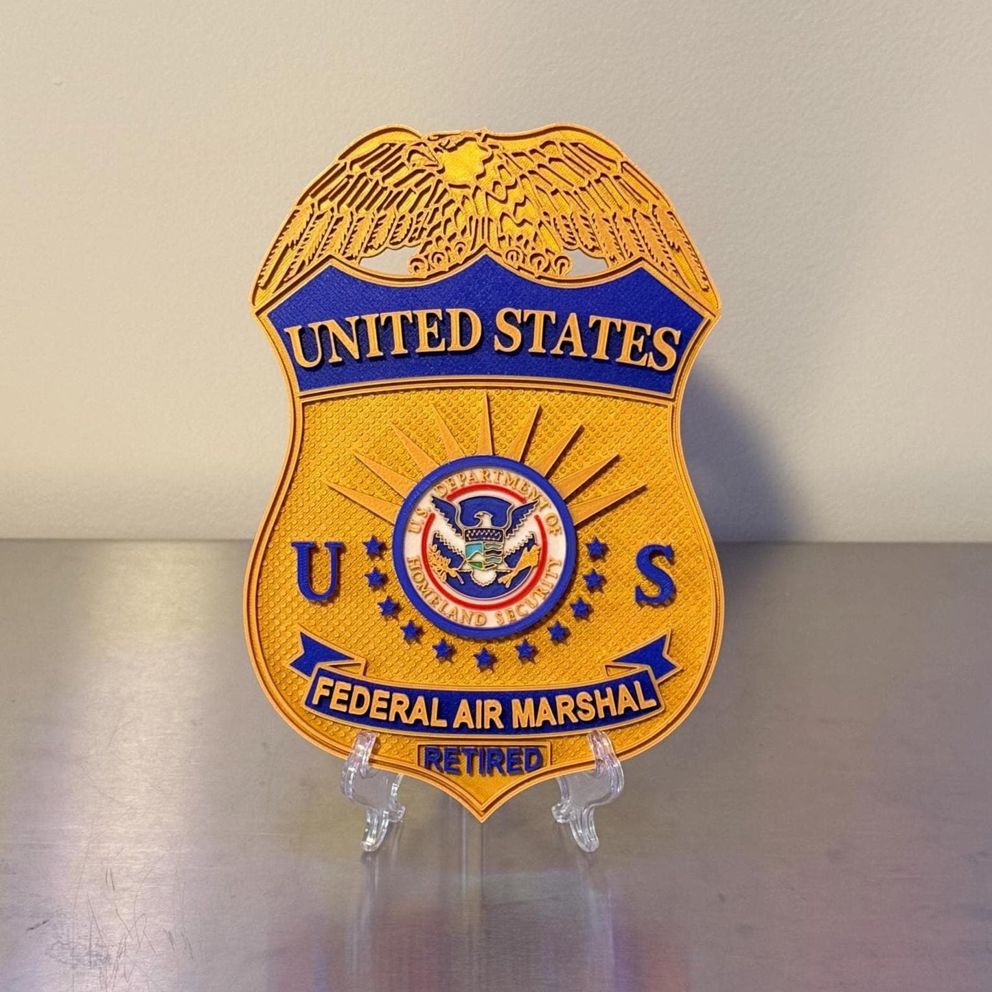 Federal Air Marshal 3D Badge Display Plaque Government Homeland Security Law Enforcement Officer Gift
