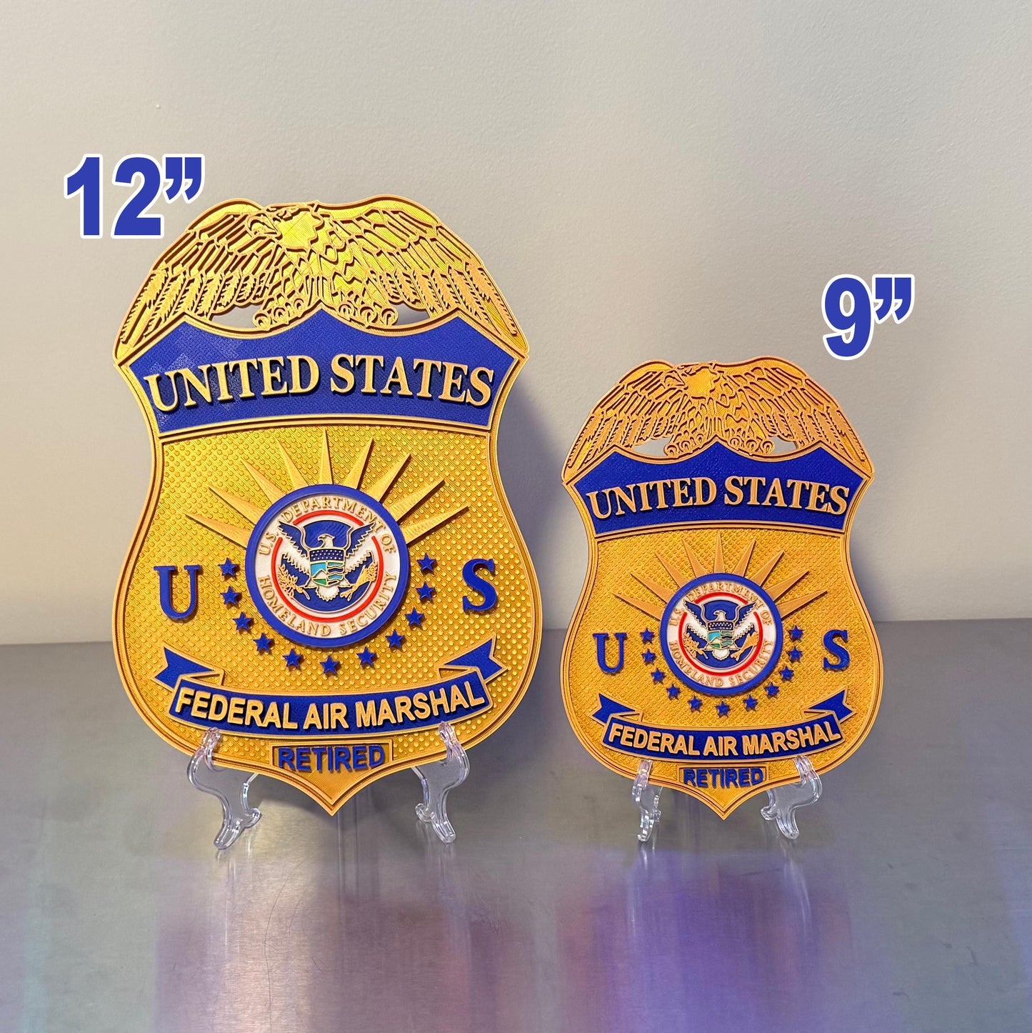 Federal Air Marshal 3D Badge Display Plaque Government Homeland Security Law Enforcement Officer Gift