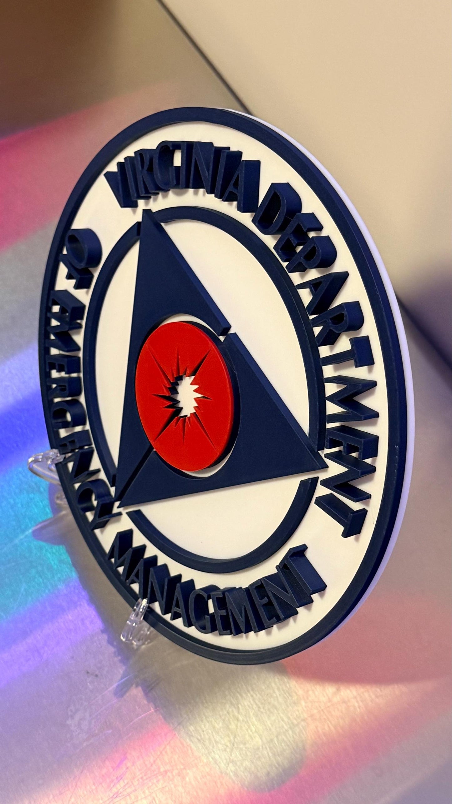 Virginia OEM 3D Display Plaque Emergency Management VA