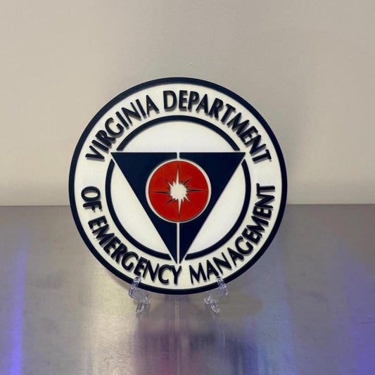 Virginia OEM 3D Display Plaque Emergency Management VA