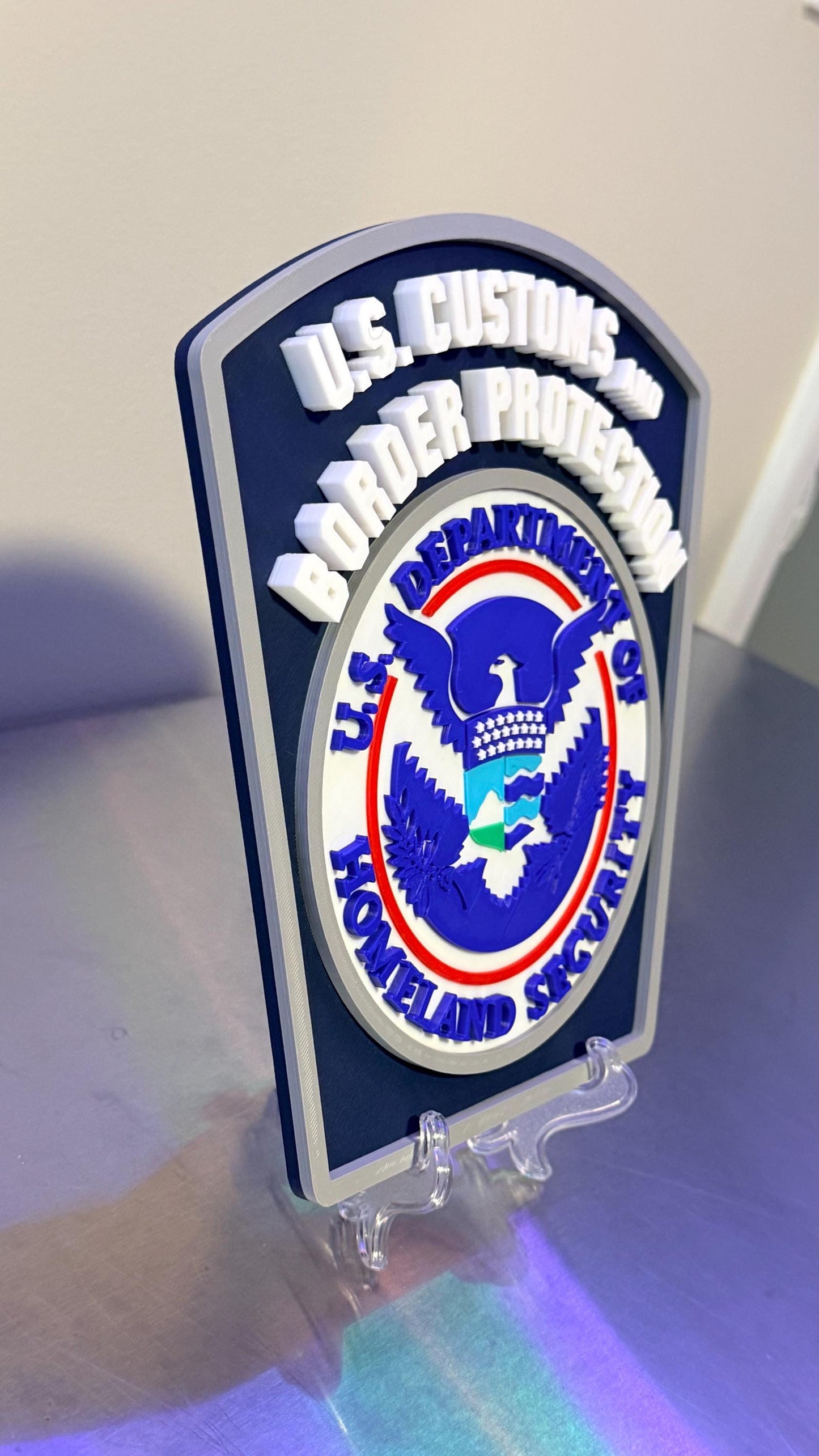 US Customs and Border Protection V2 3D Embossed Plaque: First Responder Wall Decor Government Homeland