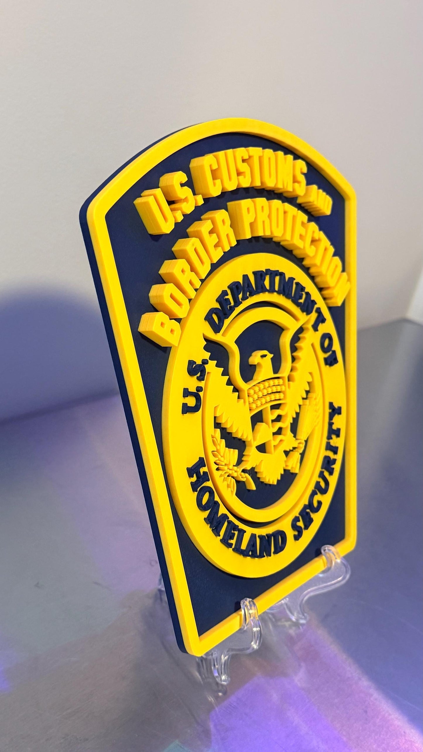 US Customs and Border Protection V2 3D Embossed Plaque: First Responder Wall Decor Government Homeland