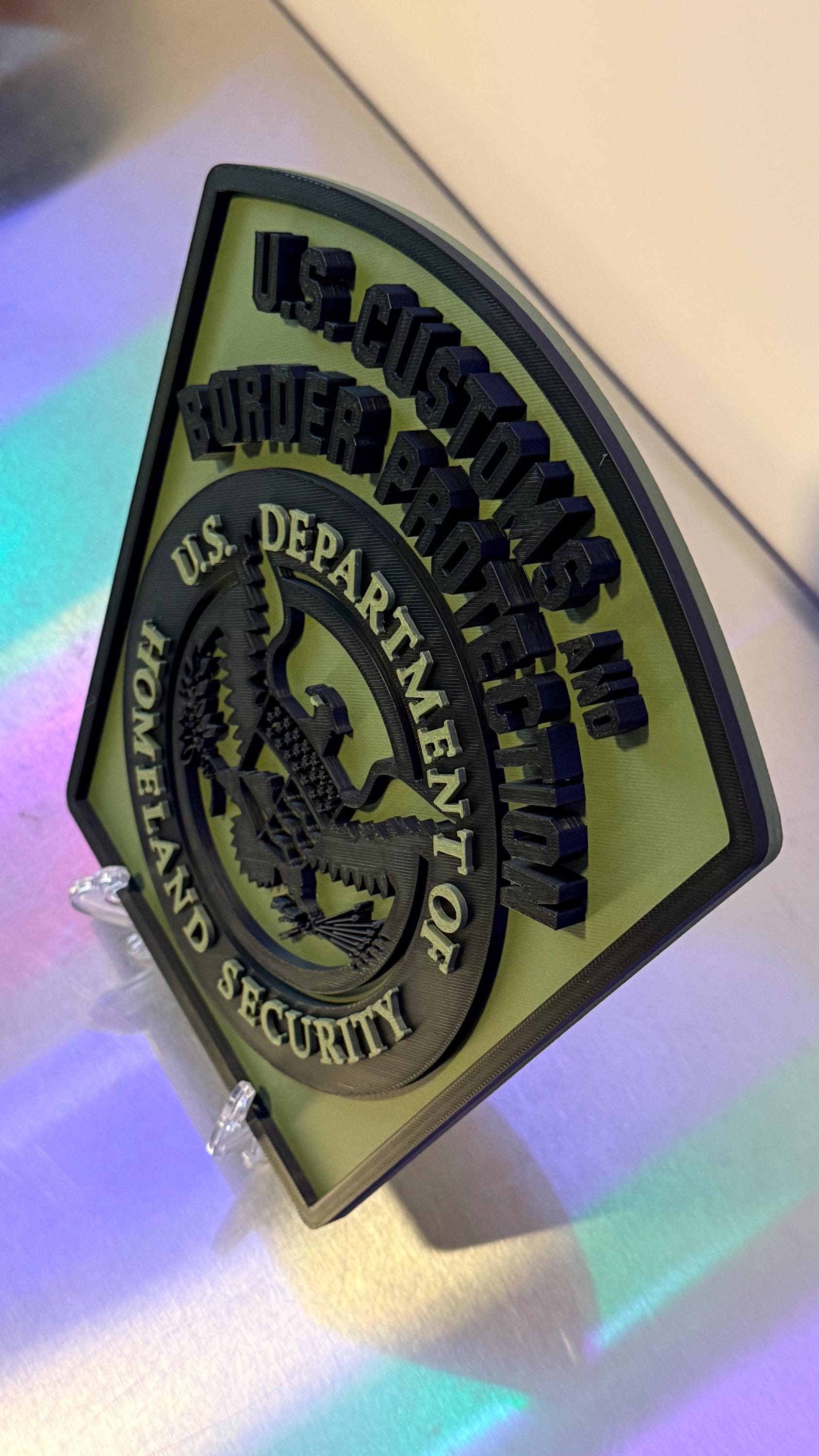 US Customs and Border Protection V2 3D Embossed Plaque: First Responder Wall Decor Government Homeland