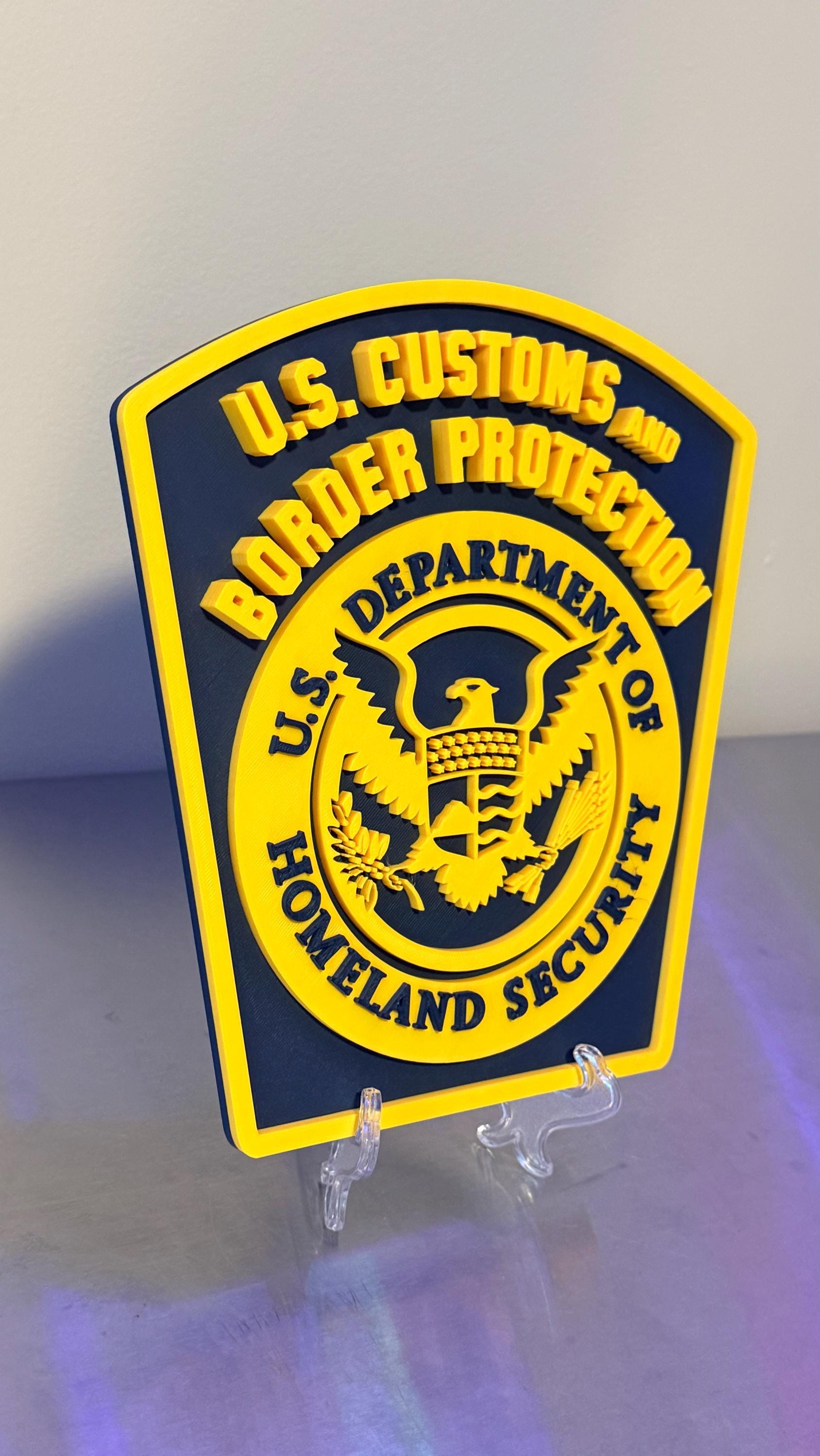 US Customs and Border Protection V2 3D Embossed Plaque: First Responder Wall Decor Government Homeland