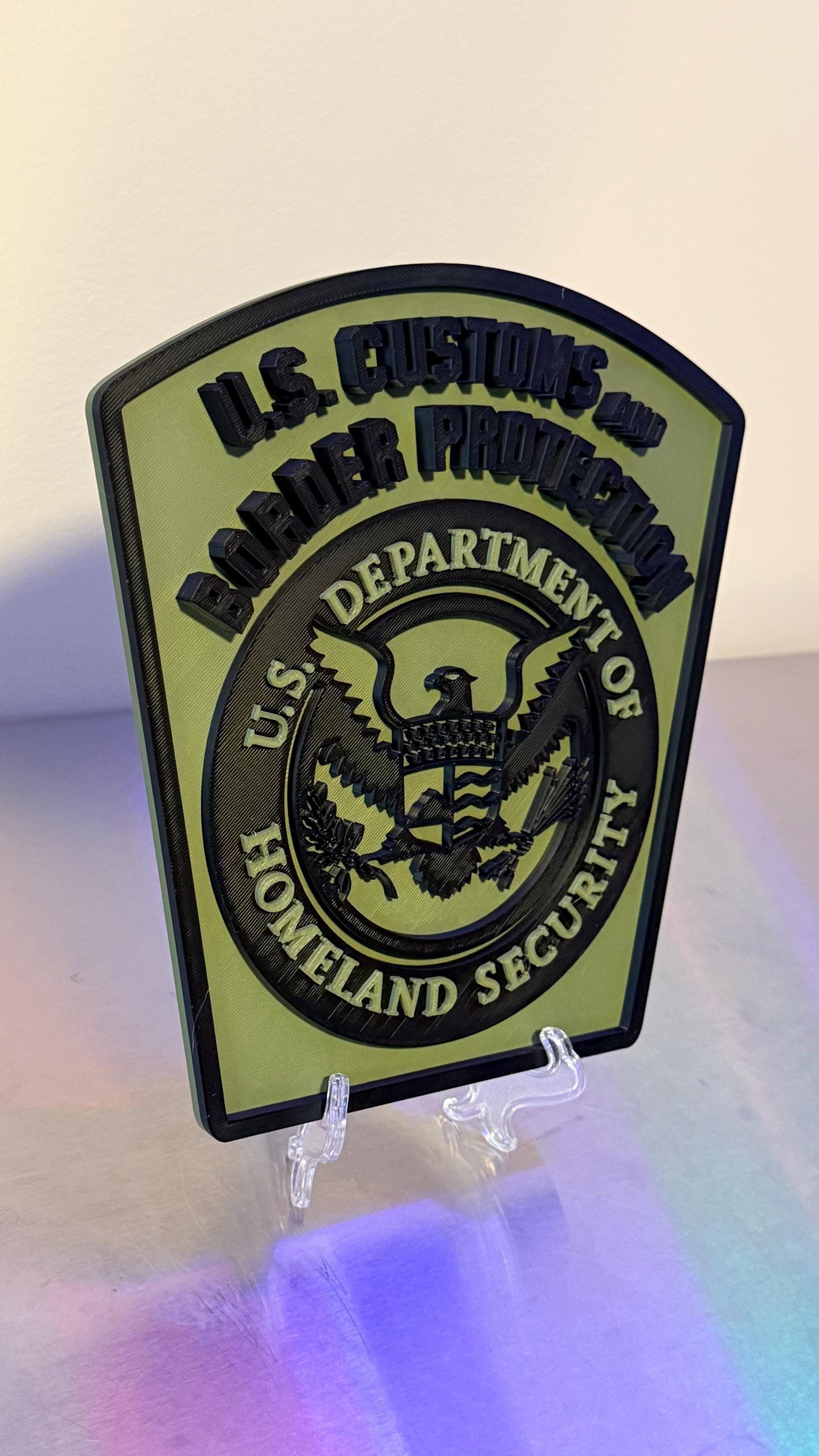 US Customs and Border Protection V2 3D Embossed Plaque: First Responder Wall Decor Government Homeland