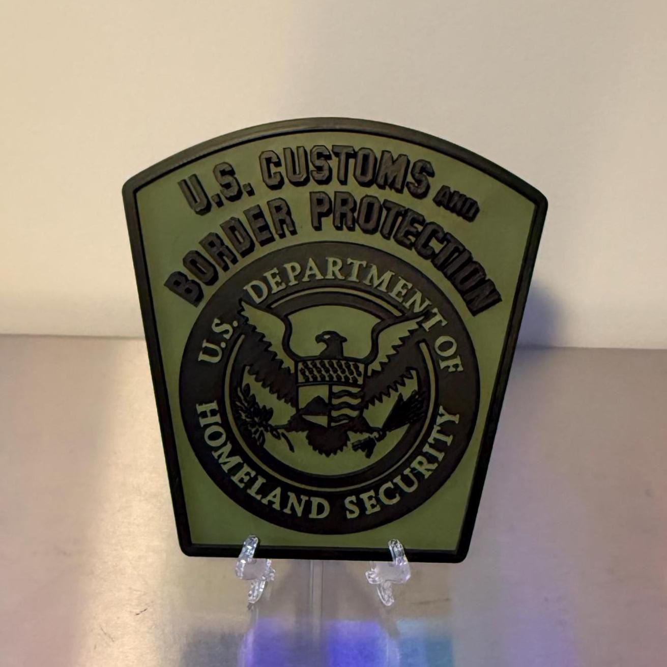 US Customs and Border Protection V2 3D Embossed Plaque: First Responder Wall Decor Government Homeland