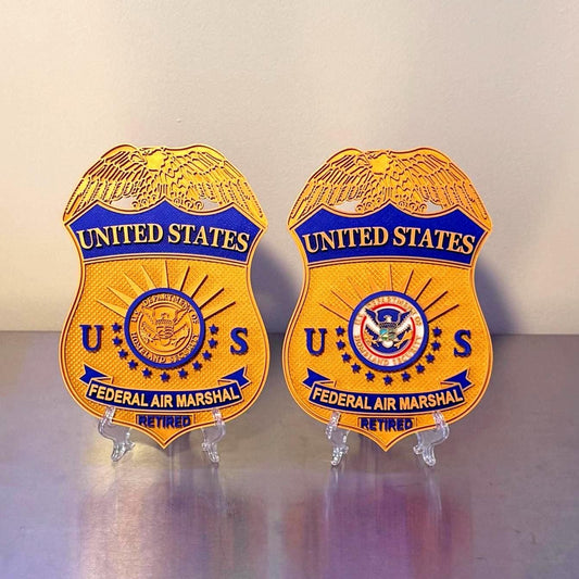 Federal Air Marshal 3D Badge Display Plaque Government Homeland Security Law Enforcement Officer Gift