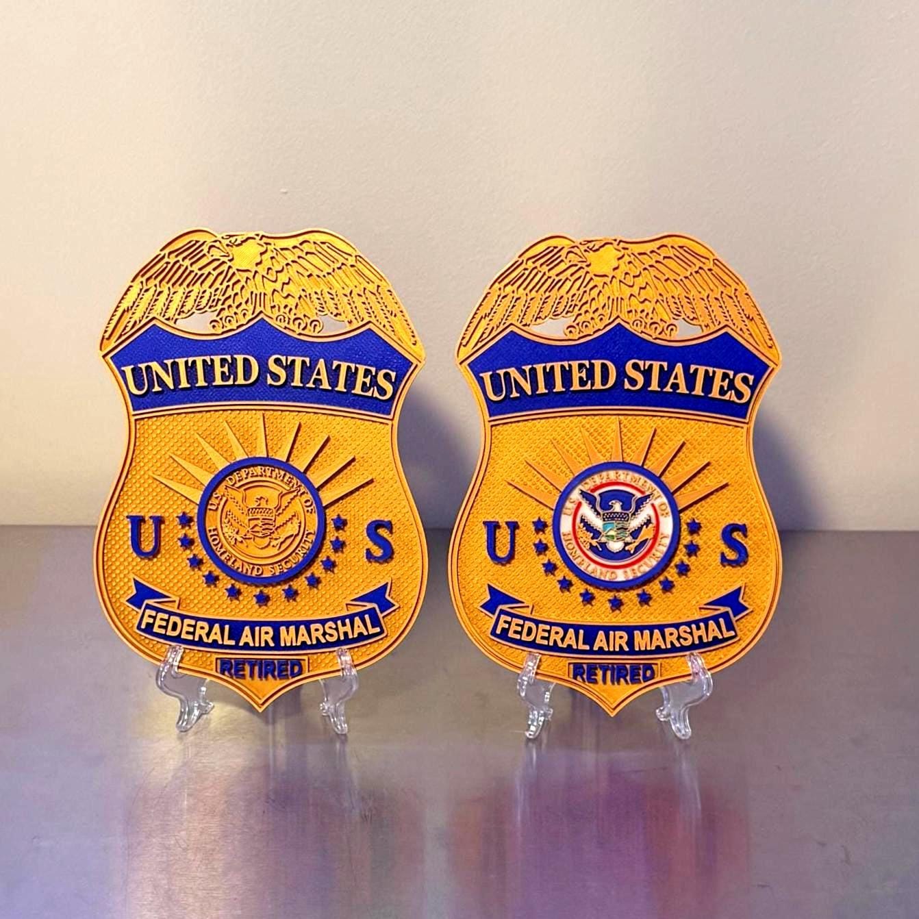 Federal Air Marshal 3D Badge Display Plaque Government Homeland Security Law Enforcement Officer Gift