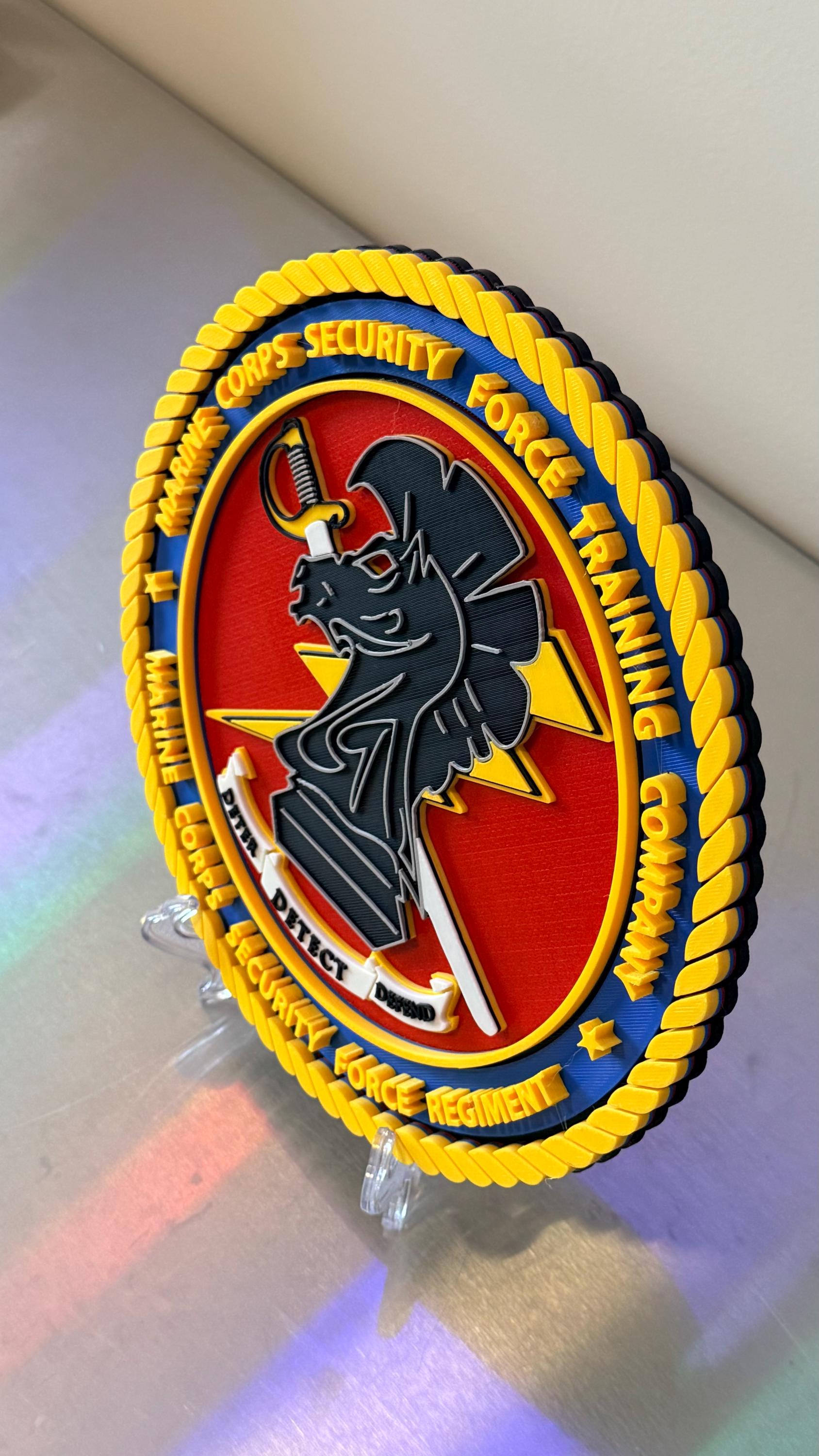 Marine Corps Security Force Training Company 3D Embossed Plaque: First Responder Wall Art Military Government