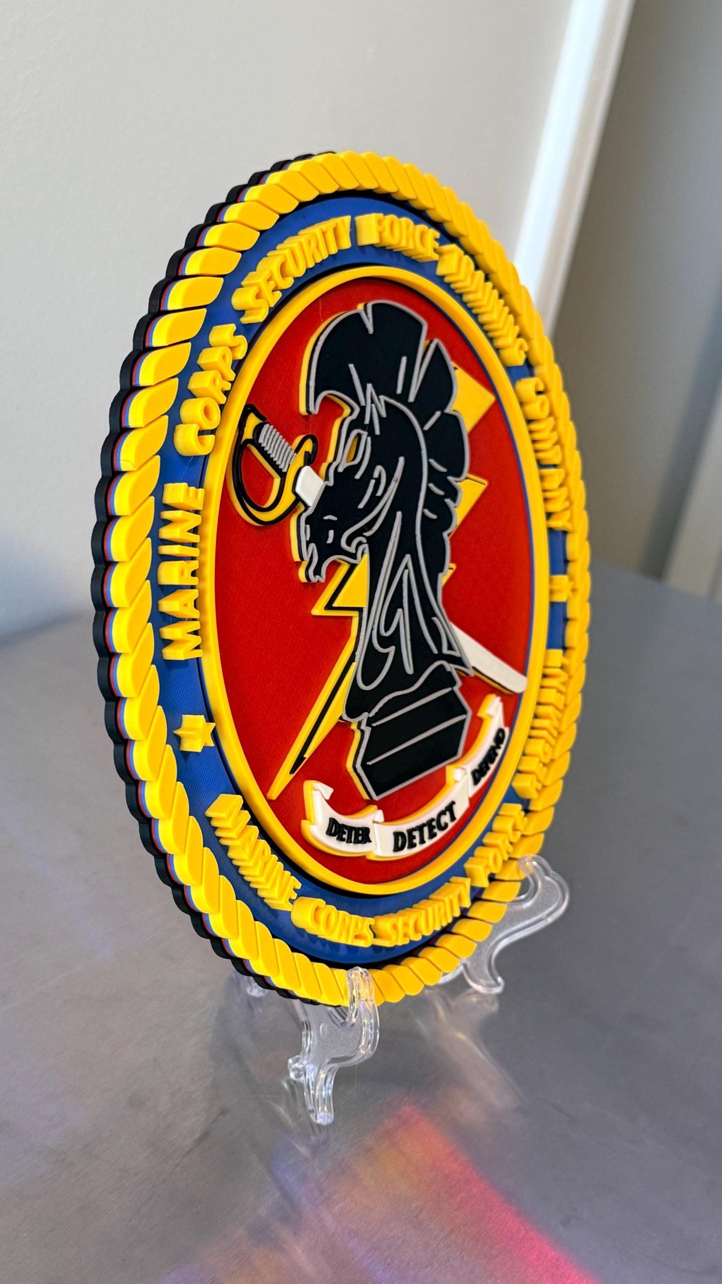 Marine Corps Security Force Training Company 3D Embossed Plaque: First Responder Wall Art Military Government