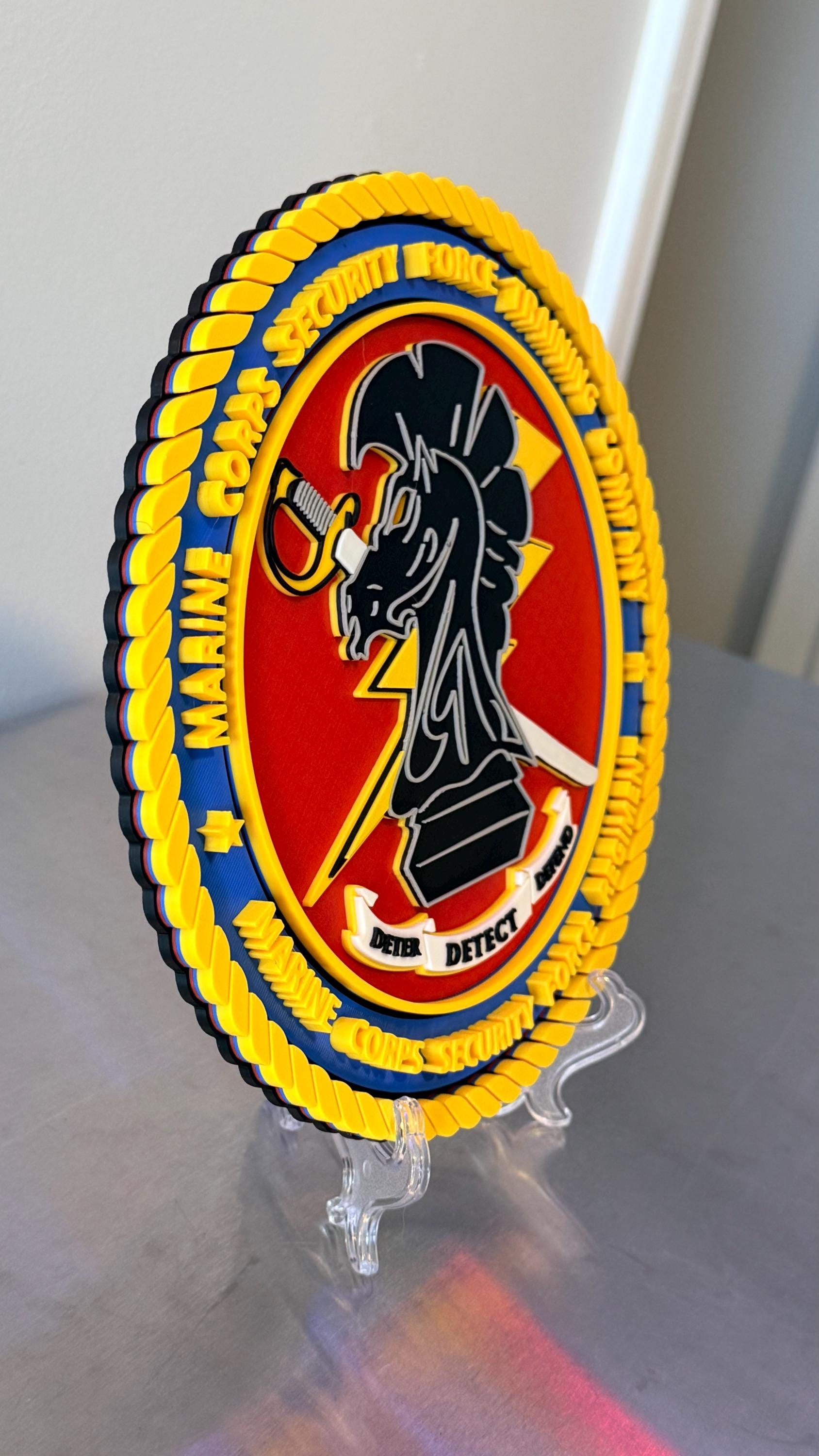 Marine Corps Security Force Training Company 3D Embossed Plaque: First Responder Wall Art Military Government