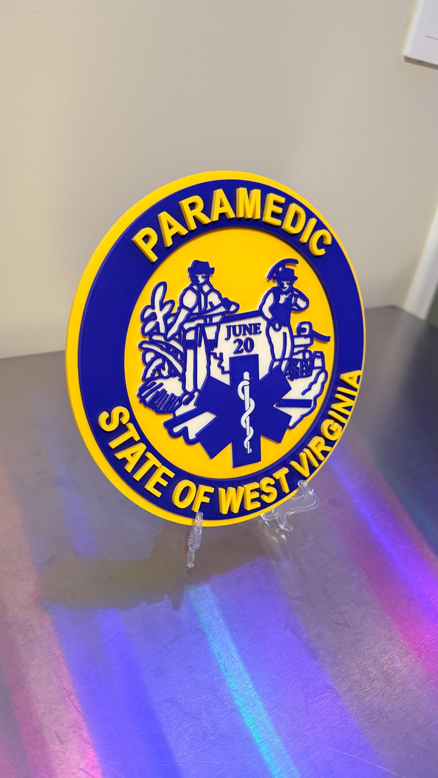 West Virginia EMT & Paramedic EMS 3D Embossed Display Plaque WE