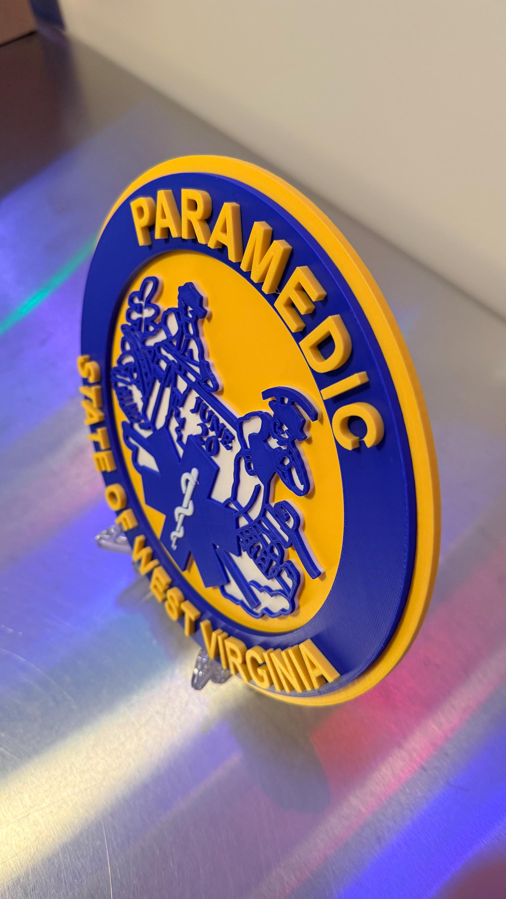 West Virginia EMT & Paramedic EMS 3D Embossed Display Plaque WE