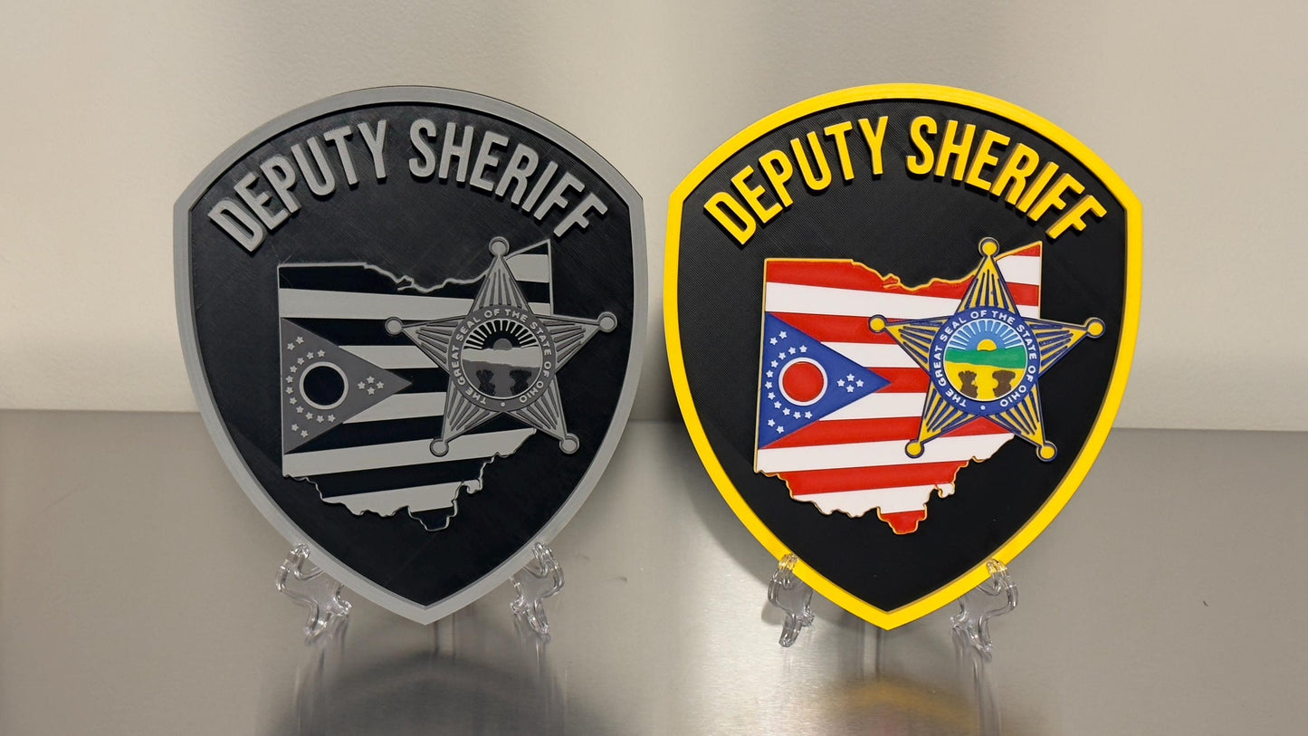 Ohio Deputy Sheriff 3D Plaque - First Responder Wall Art