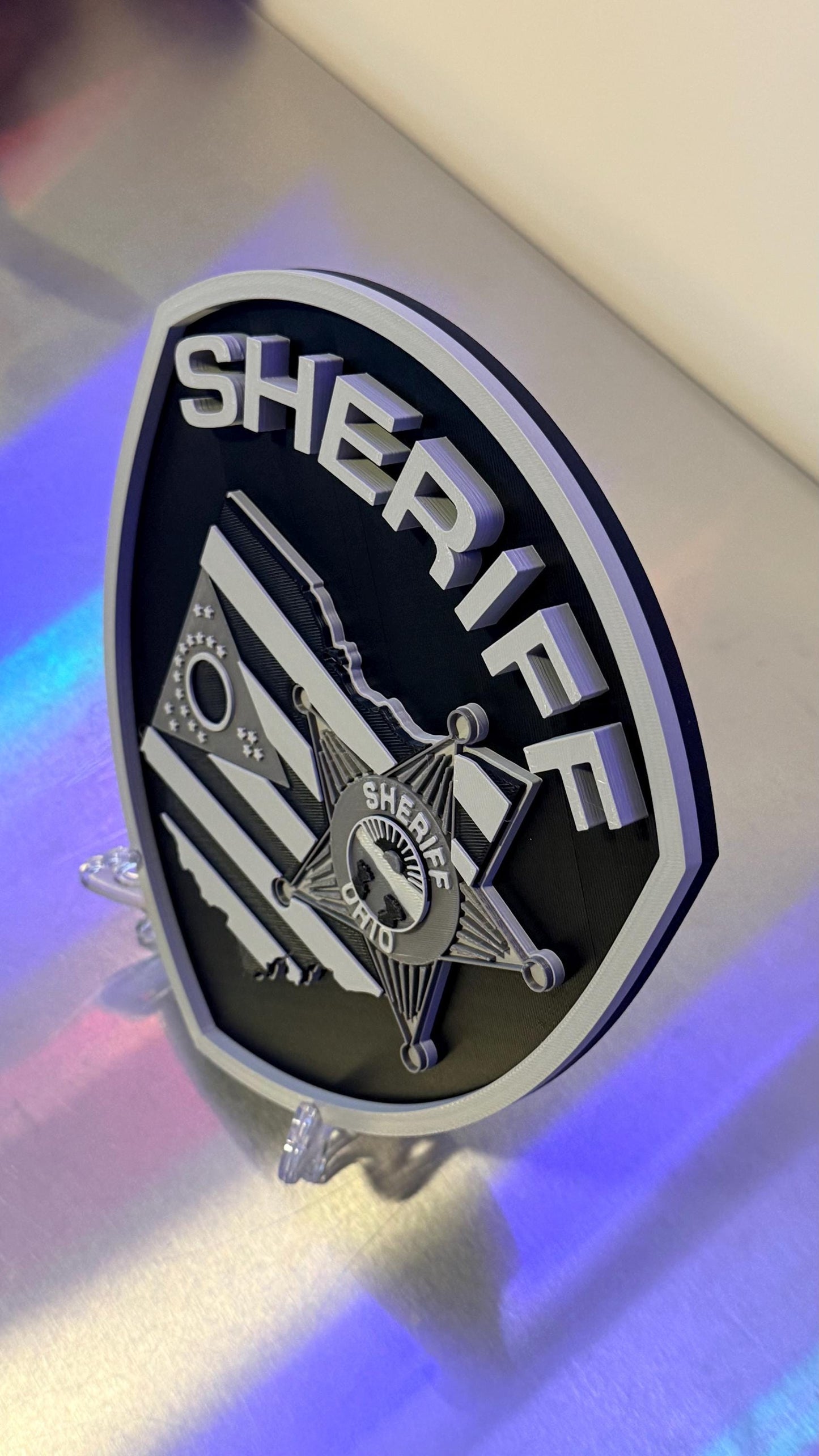 Ohio Sheriff 3D Embossed Display Plaque: First Responder Wall Art