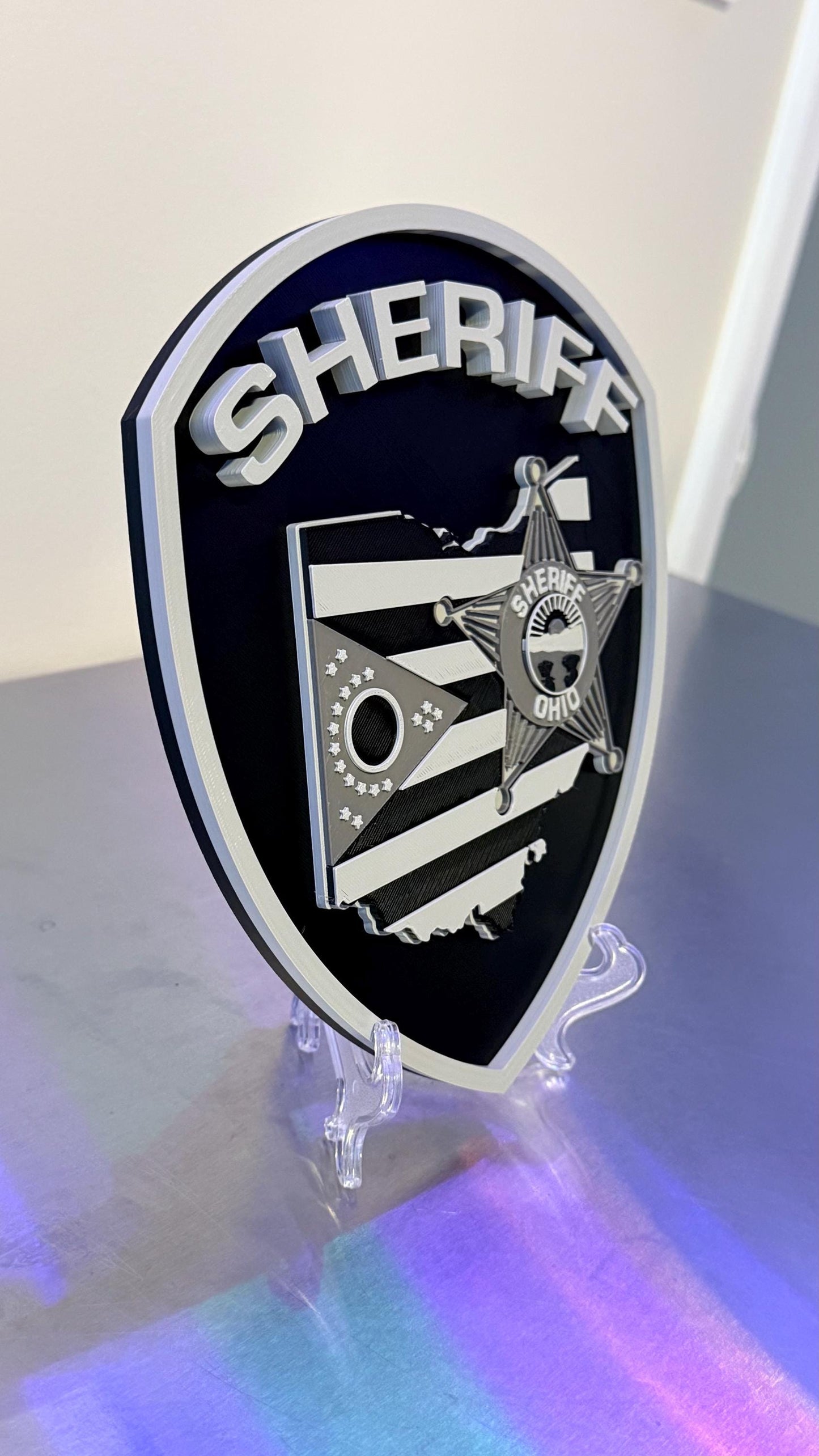 Ohio Sheriff 3D Embossed Display Plaque: First Responder Wall Art