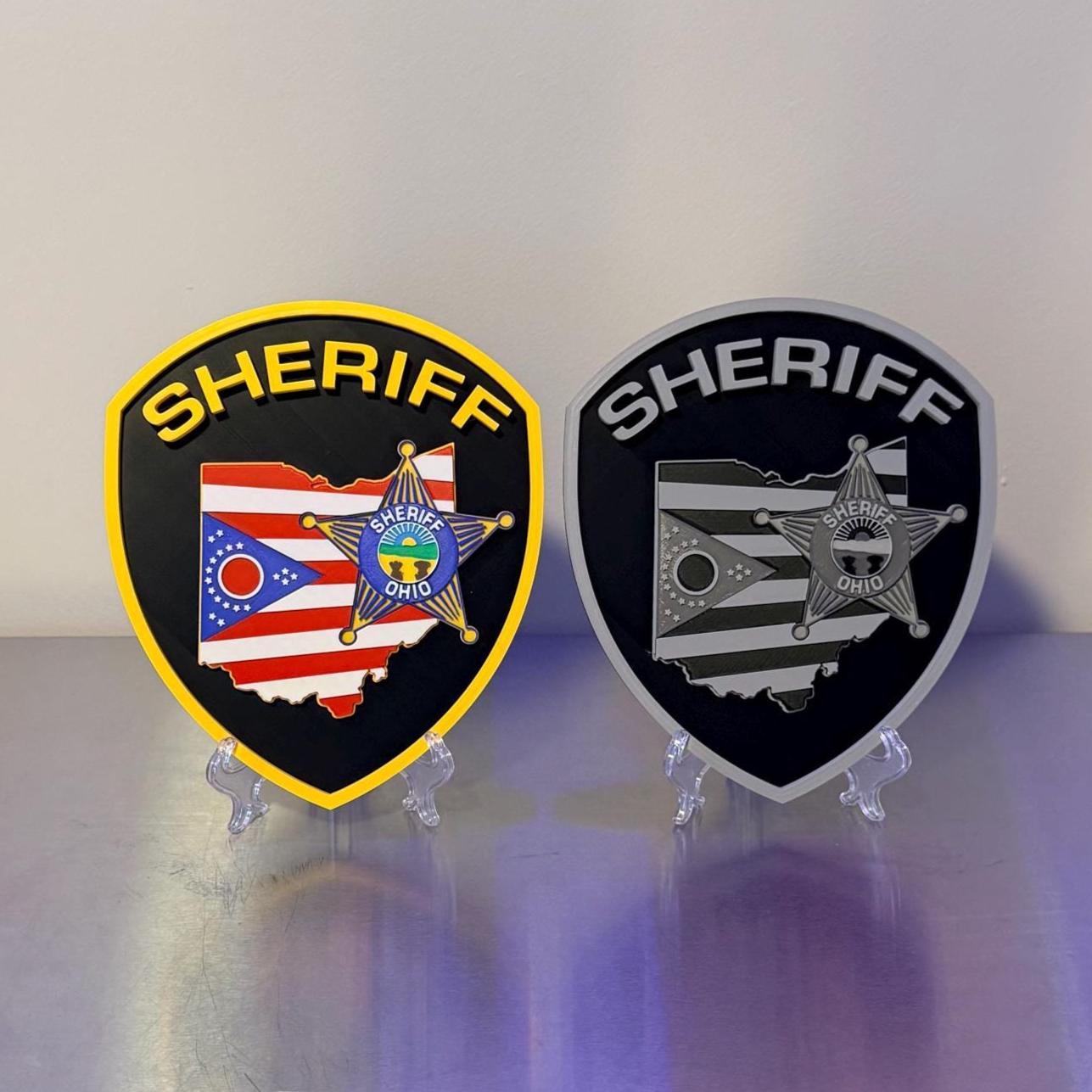Ohio Sheriff 3D Embossed Display Plaque: First Responder Wall Art