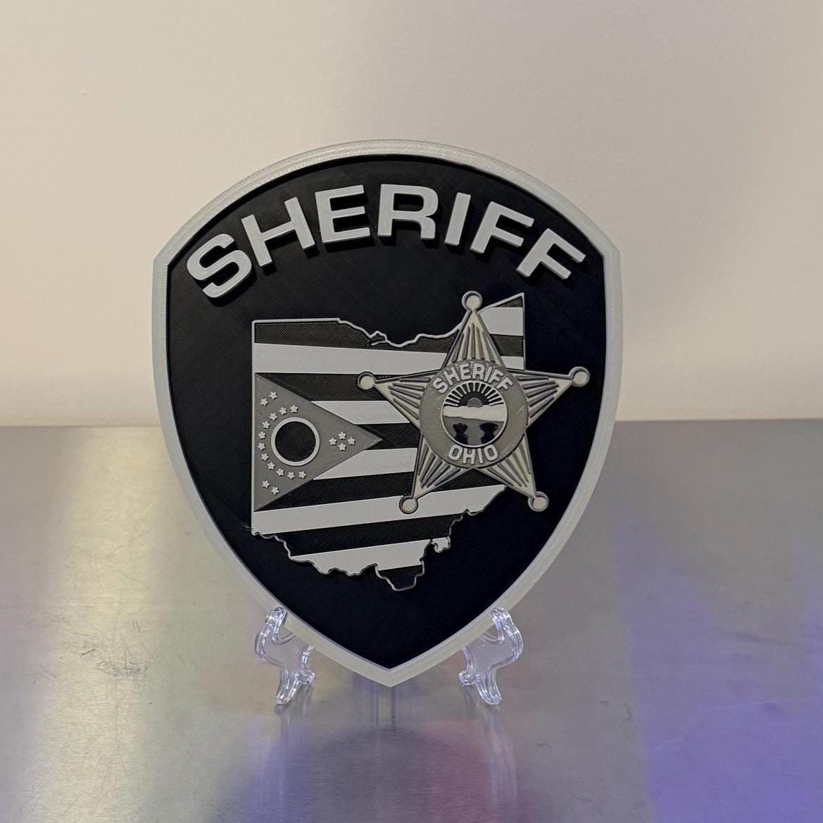 Ohio Sheriff 3D Embossed Display Plaque: First Responder Wall Art