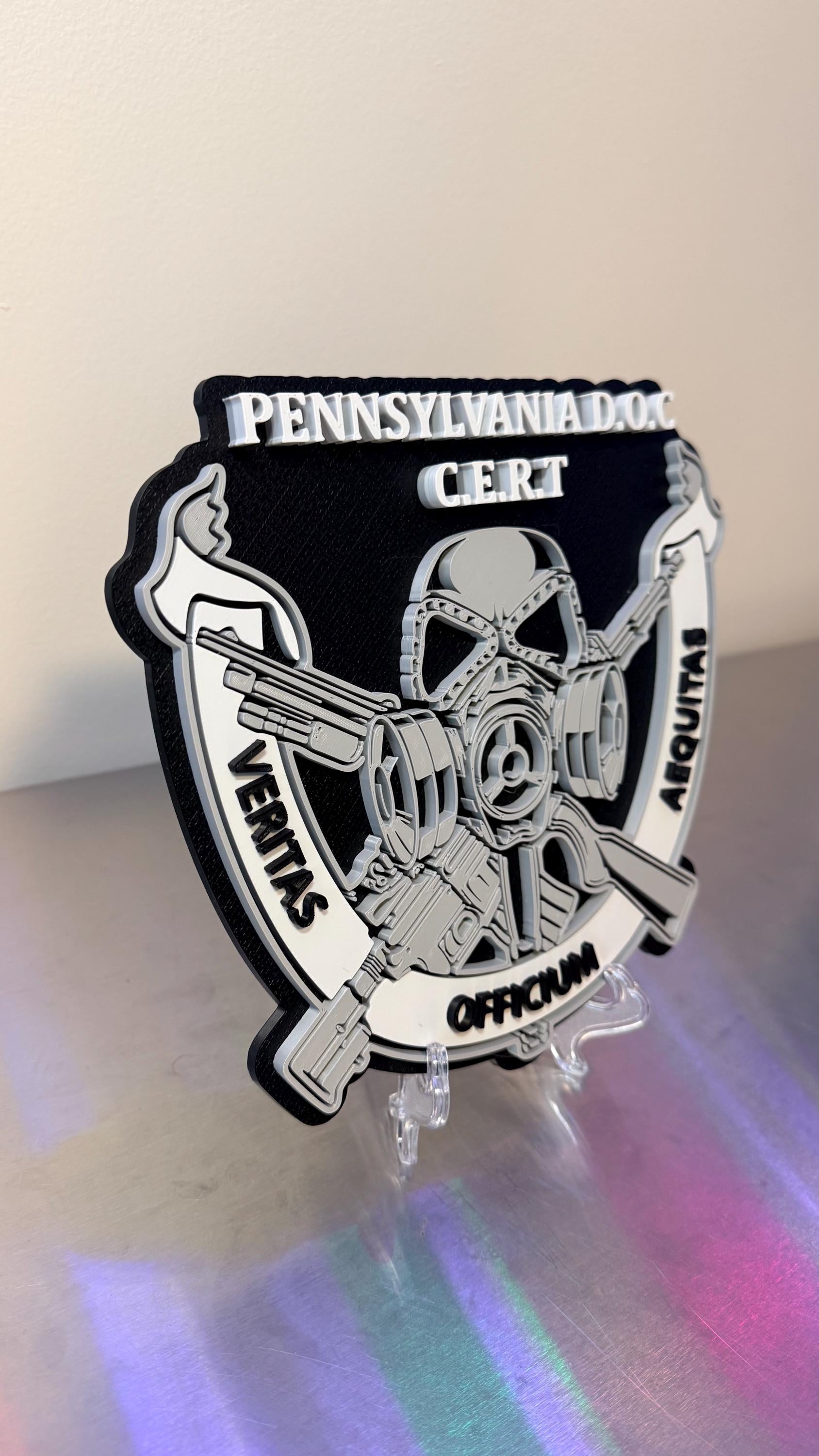 PA Corrections CERT 3D Display Plaque - First Responder Wall Art Pennsylvania