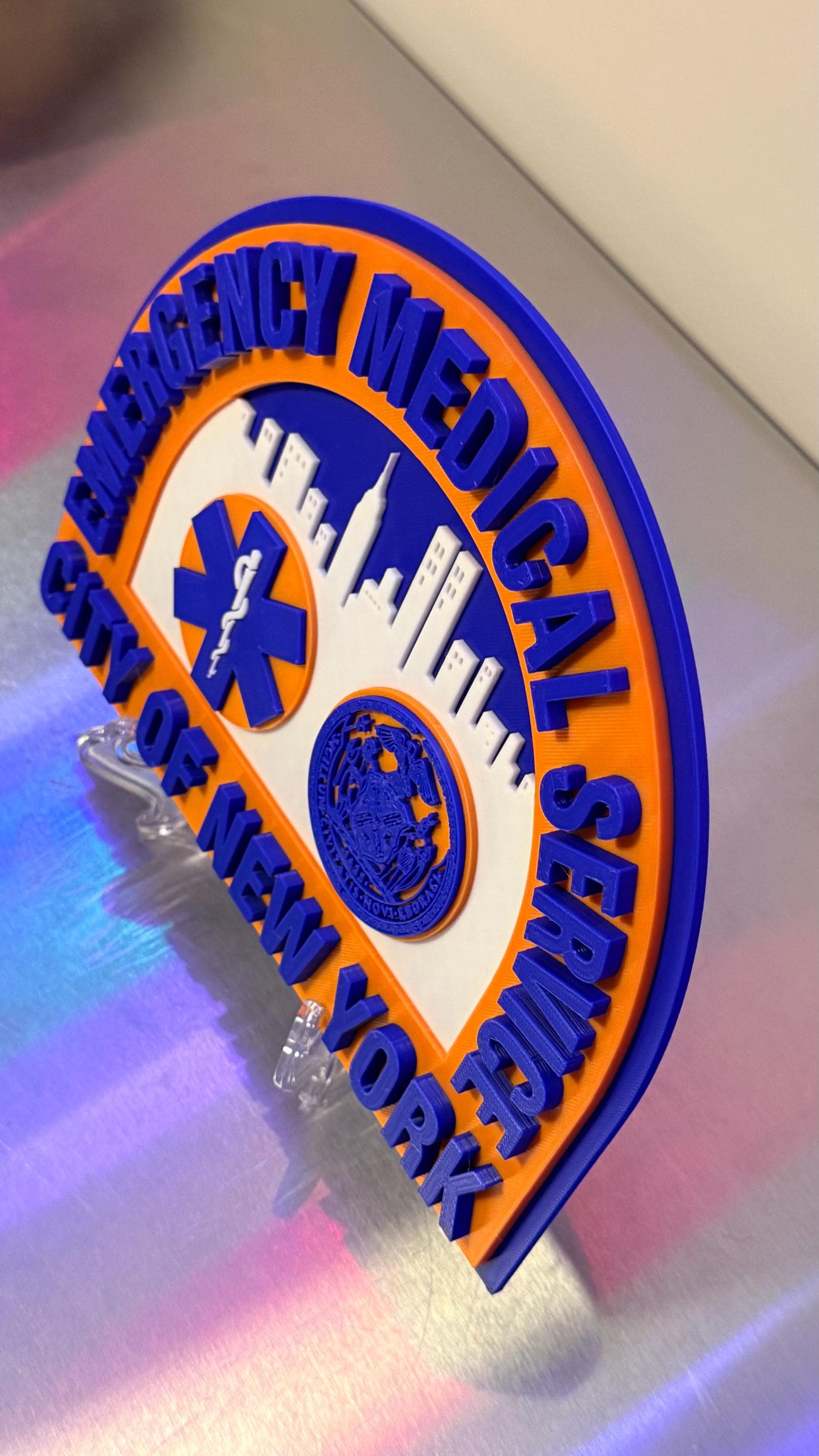 NYC EMS 3D Plaque: Embossed First Responder Wall Art New York NYCEMS
