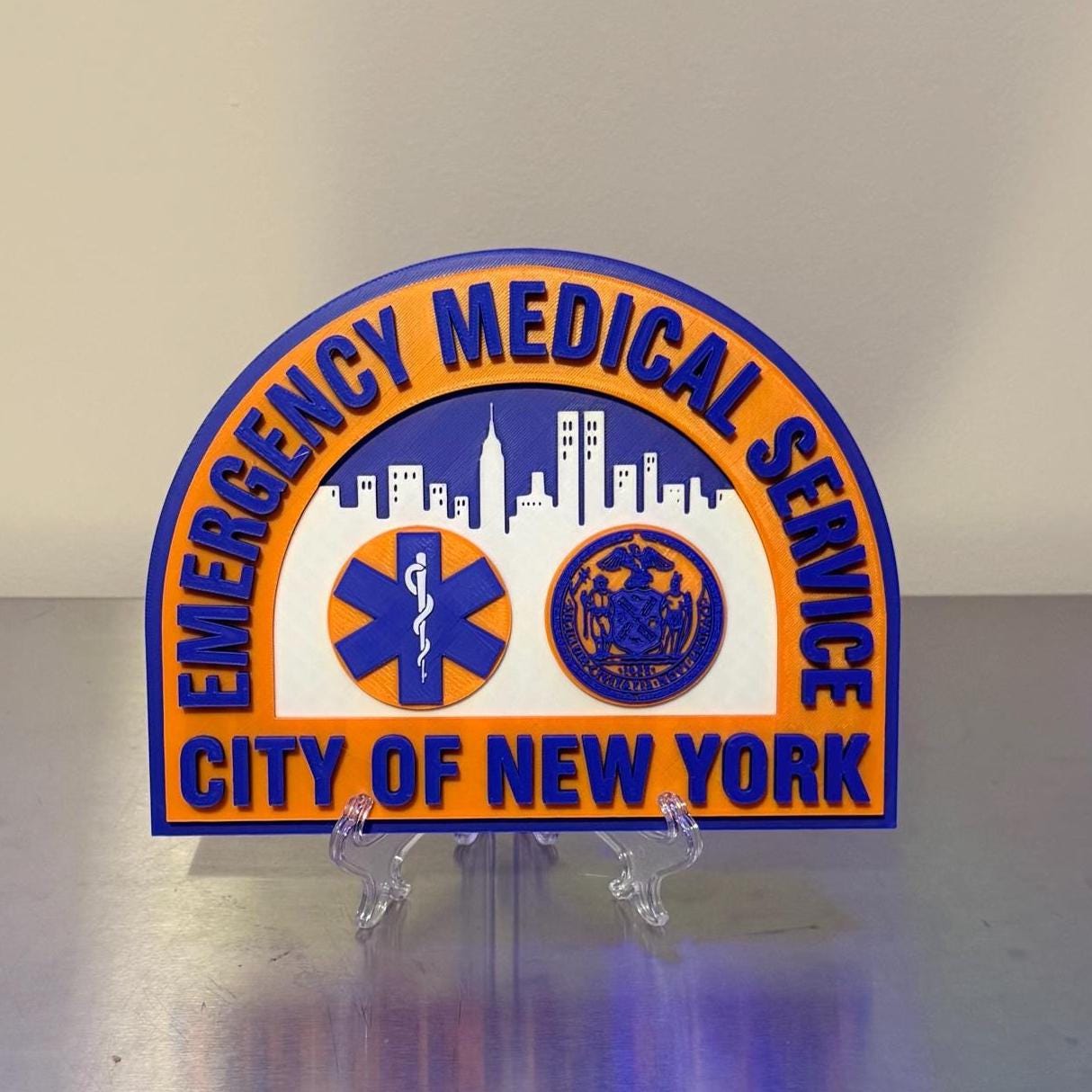 NYC EMS 3D Plaque: Embossed First Responder Wall Art New York NYCEMS
