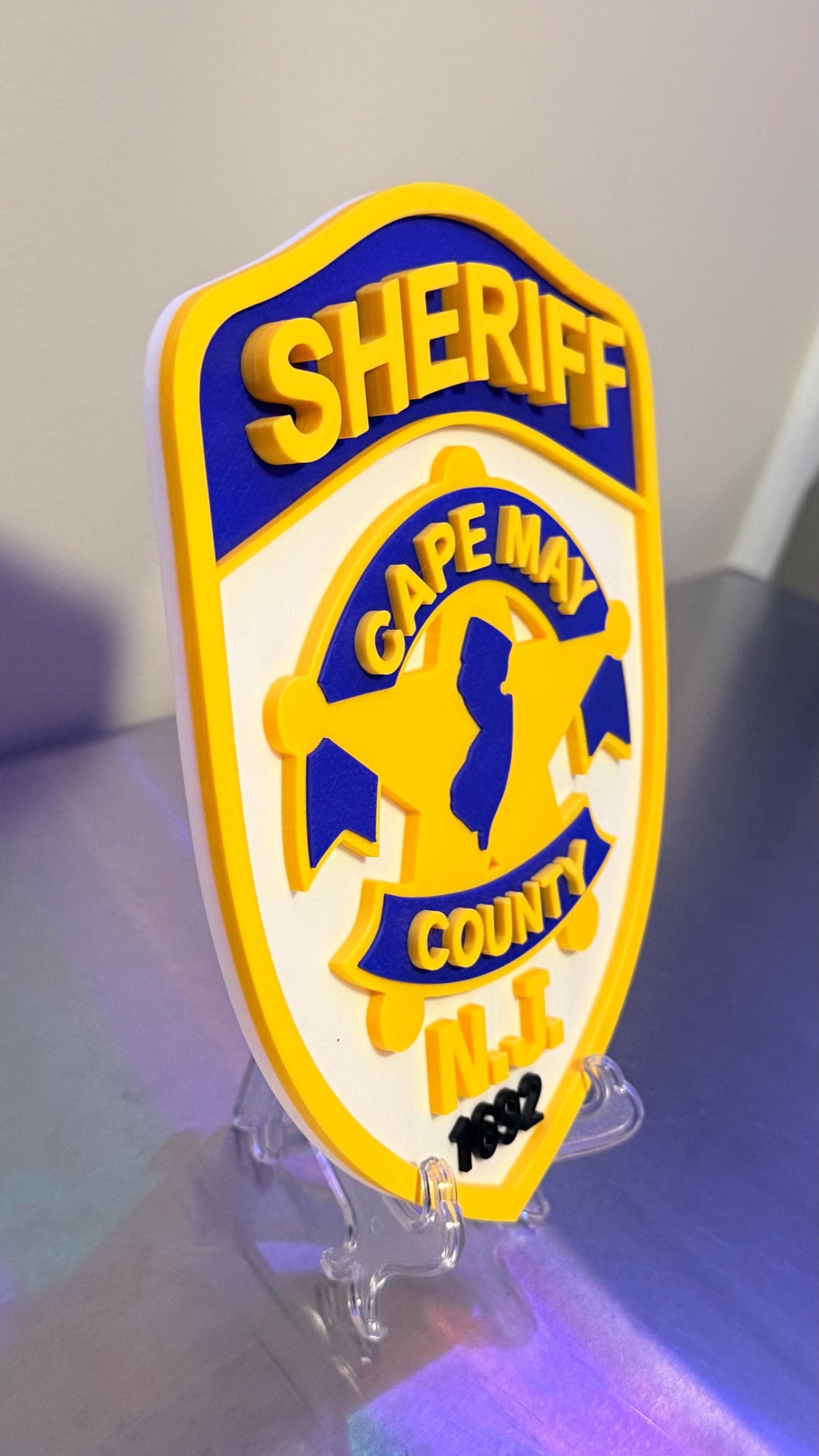 Cape May County Sheriff NJ Plaque: First Responder Wall Art New Jersey